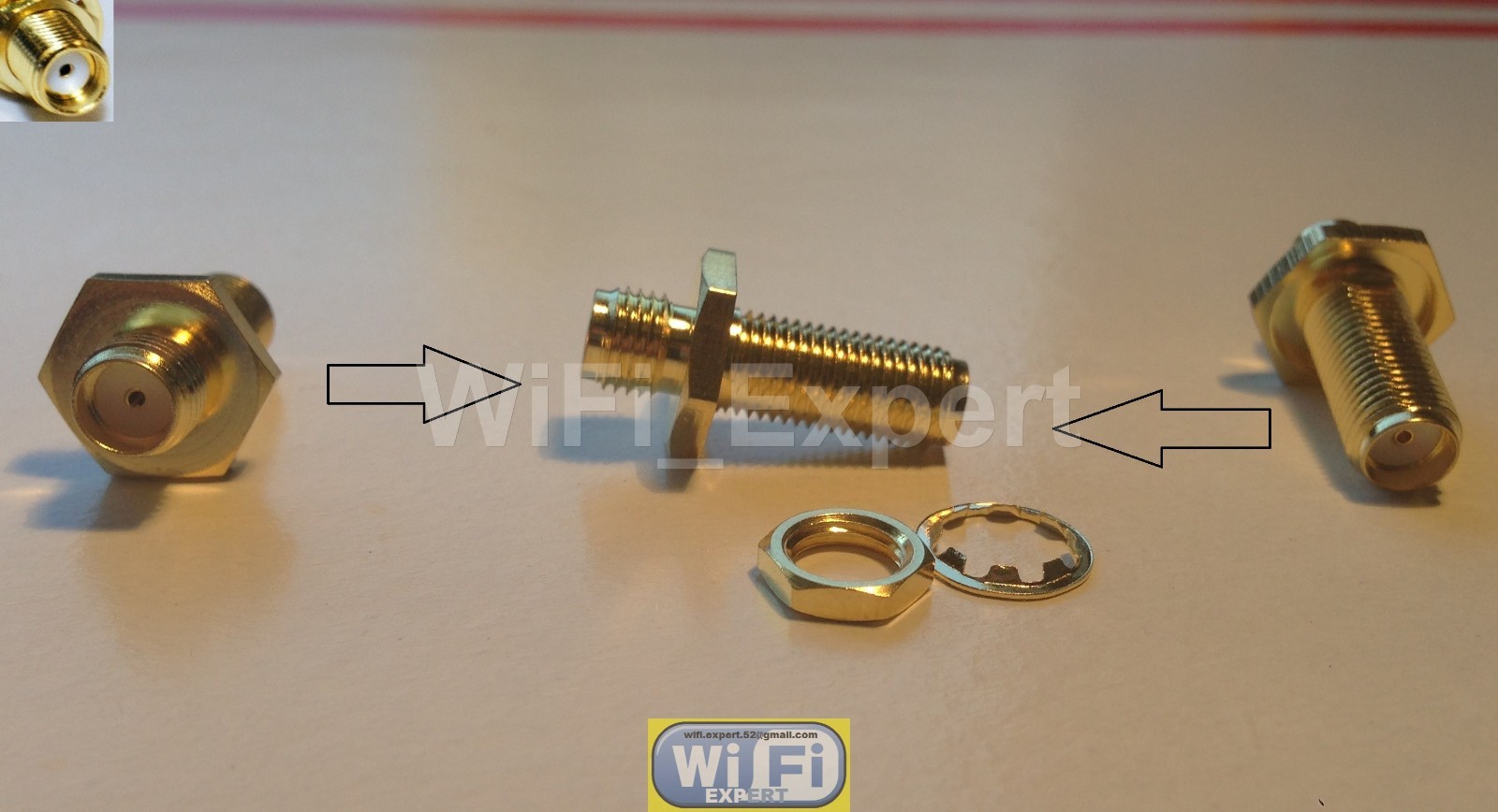 1 x SMA Female with nut bulkhead to SMA Female jack RF adapter connector USA