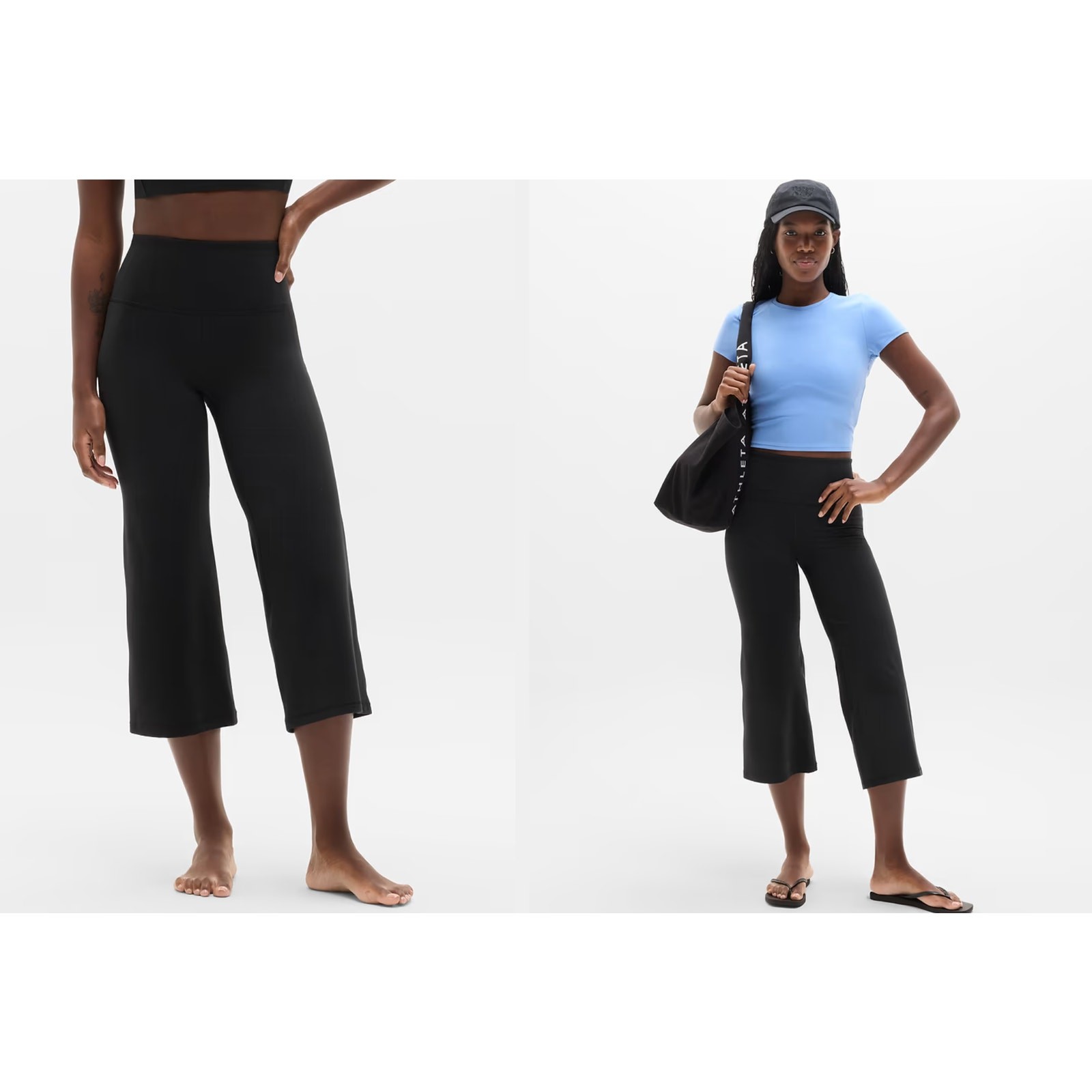 Athleta Elation Wide Crop Pant Womens Size XXS Black NWT NEW