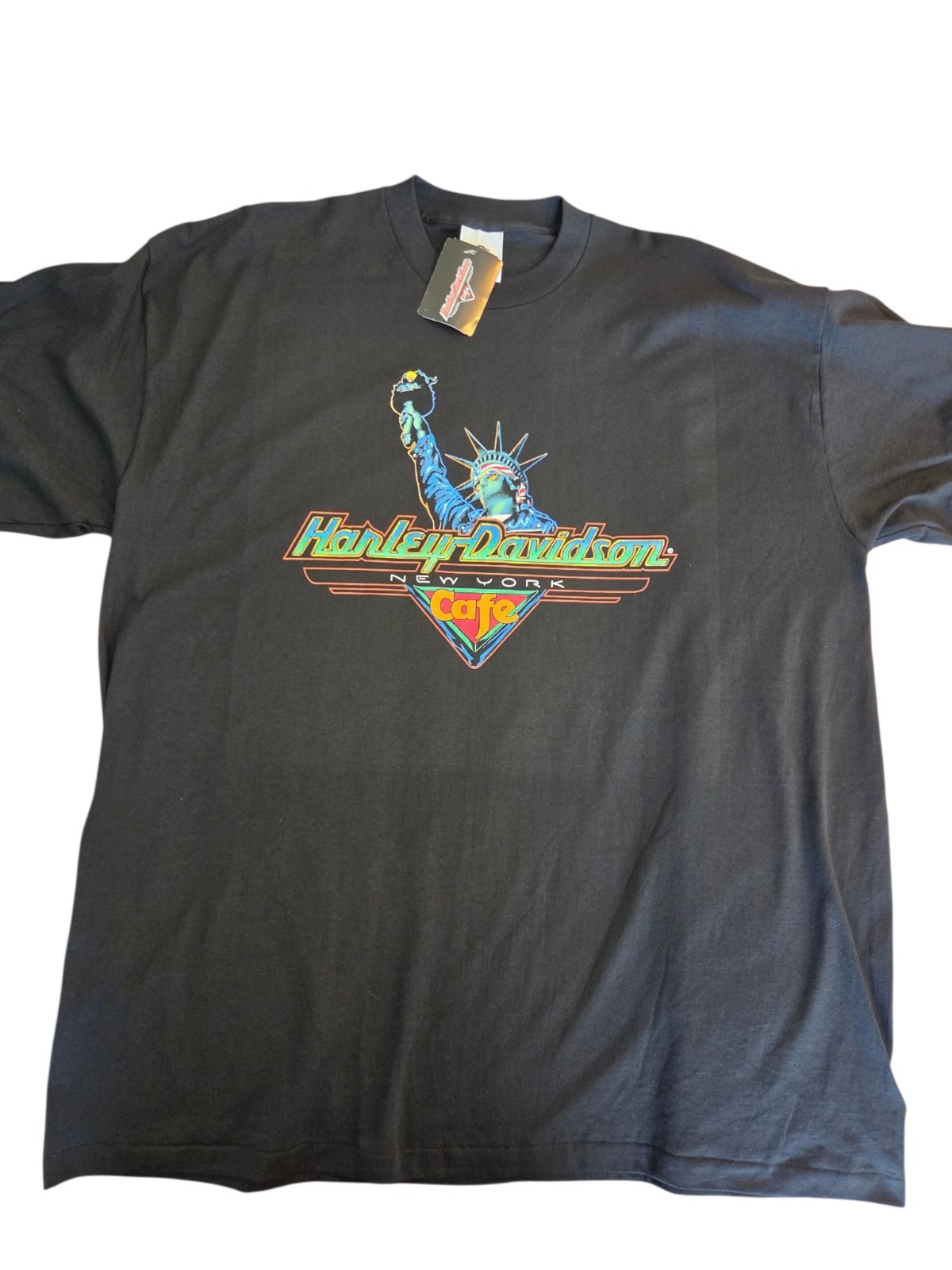 90s Single Stitch Harley Davidson New York Cafe Black T shirt XL Deadstock New 90s Single Stitch Harley Davidson New York Cafe Black T shirt XL Deadstock New