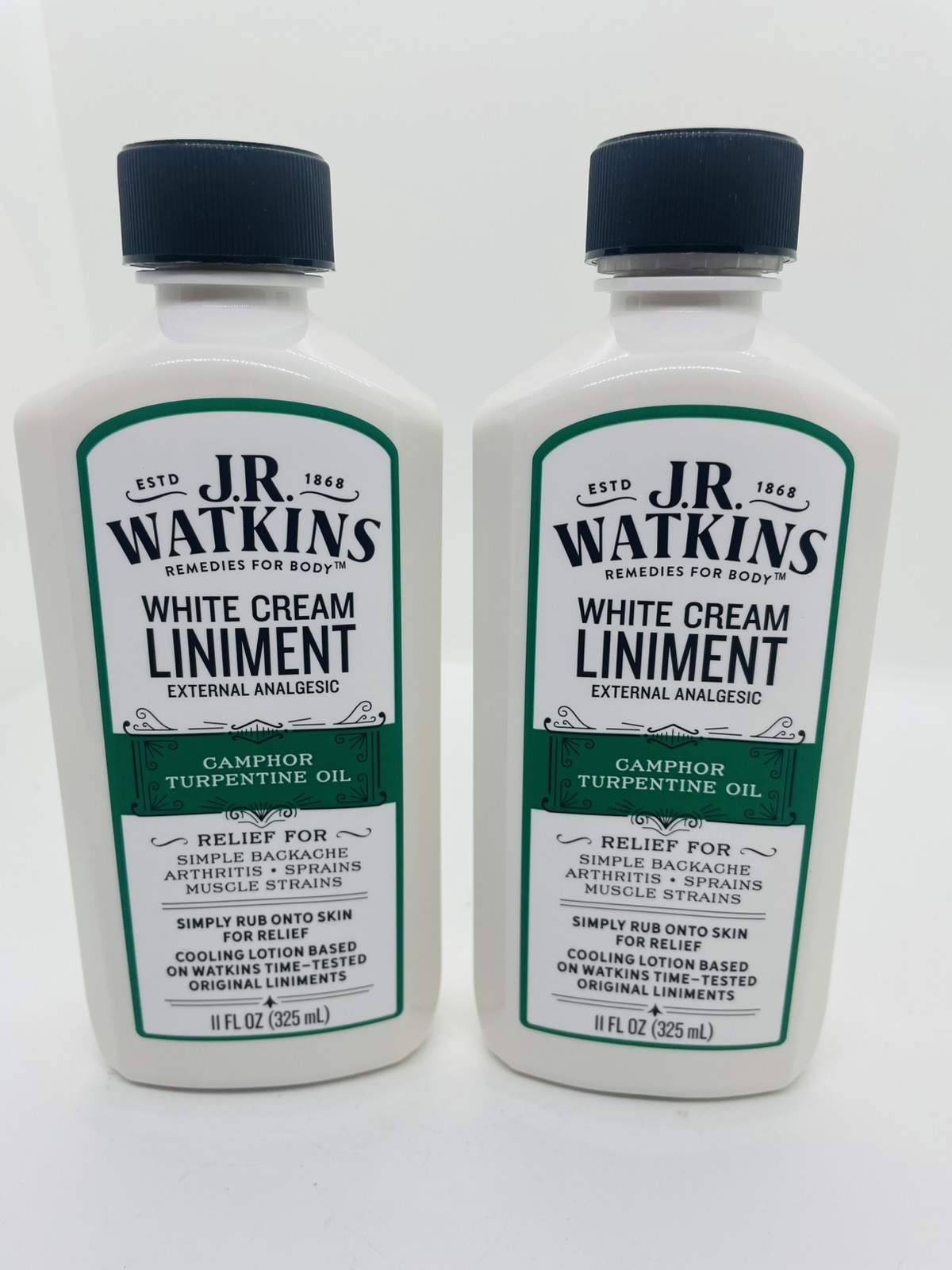 2Pack-J.R. Watkins White Cream Liniment - 11 Oz Bottle READ