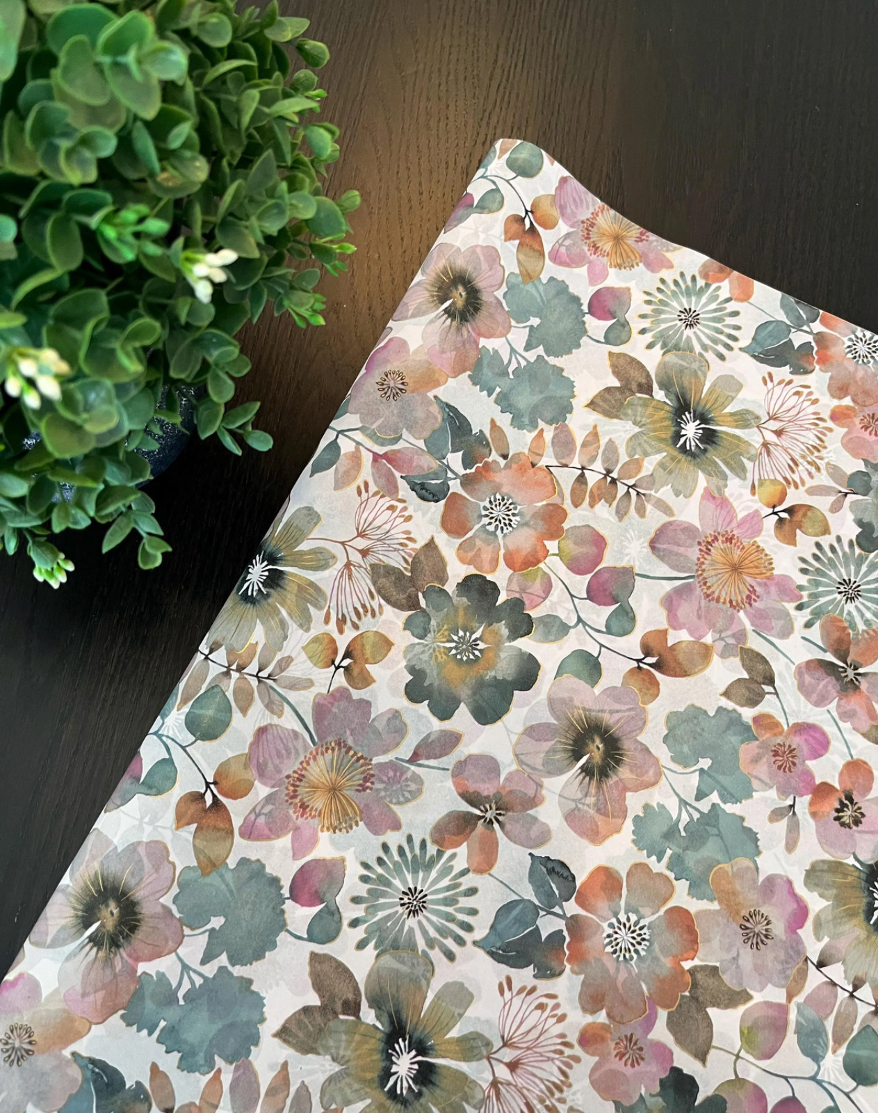 PAINTERLY PETALS Design Tissue Paper Sheets Choose Size & Package Amount
