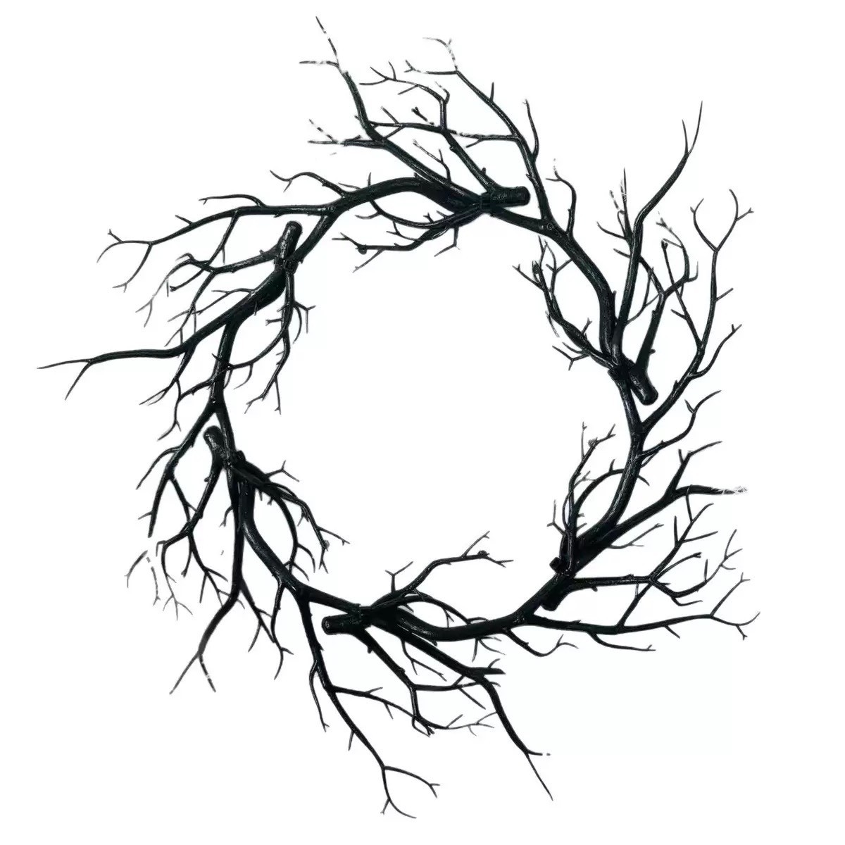 Halloween Black Fall Wreath Branch Ghost Festival Decoration without light