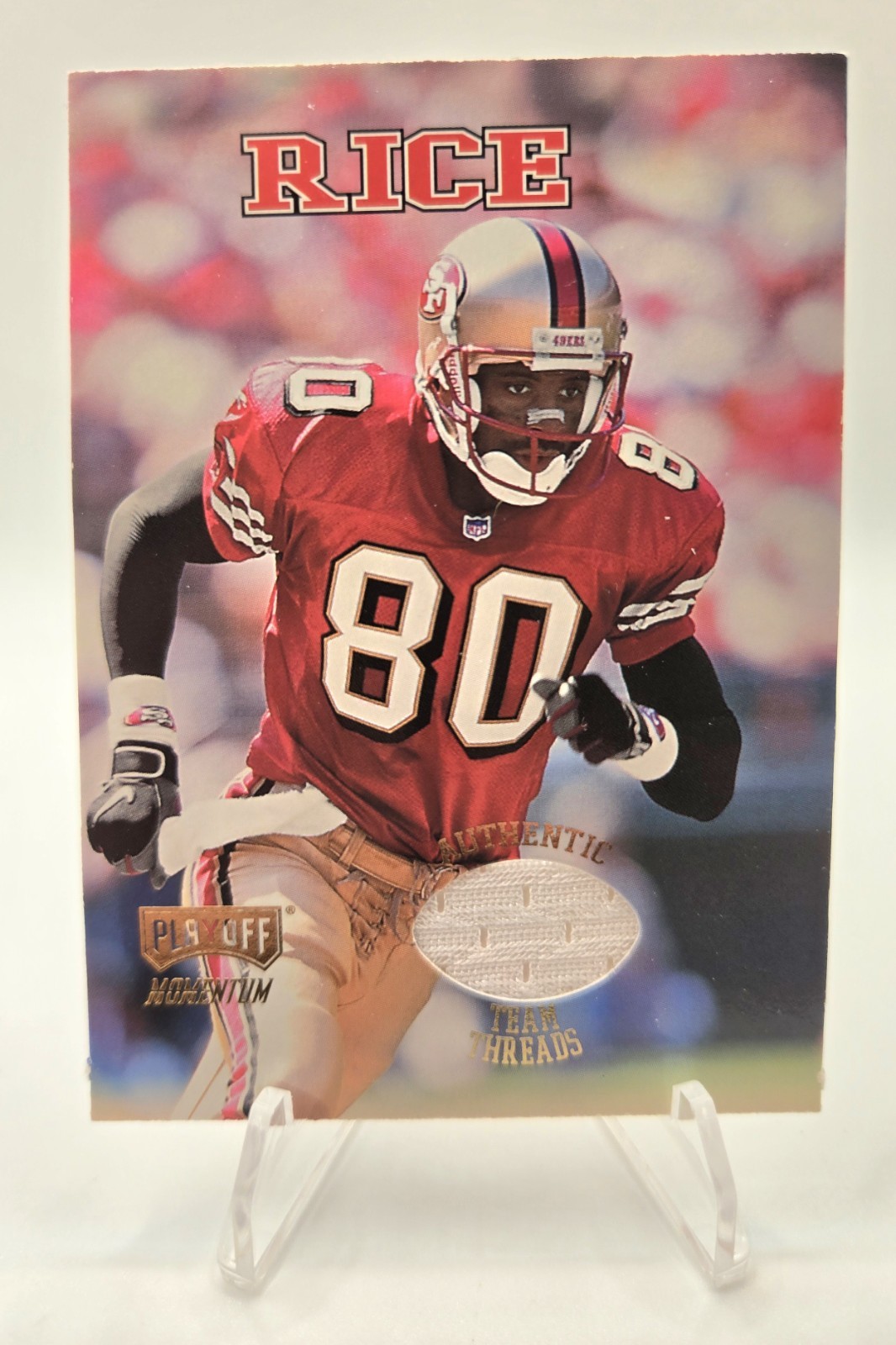 1998 Playoff Momentum SSD - Team Threads Jerry Rice #1 Home Jerseys (MEM)