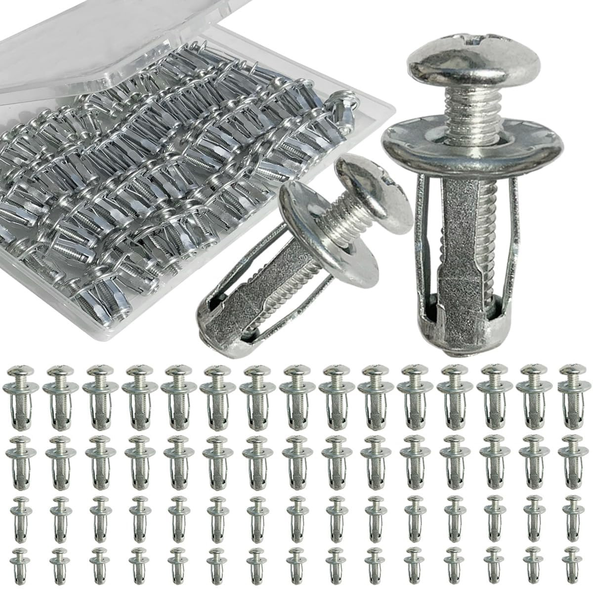 80PCS Petal Expansion Bolt Set with Toolbox, Expansion Screws Petal Nuts