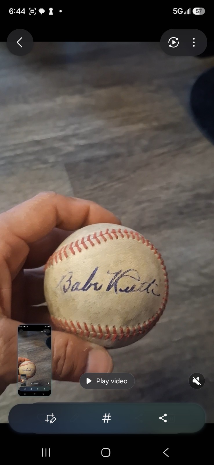 baseball signed babe Ruth signed found in grandpa\'s old storage locker i bough baseball signed babe Ruth signed found in grandpa\'s old storage locker i bough