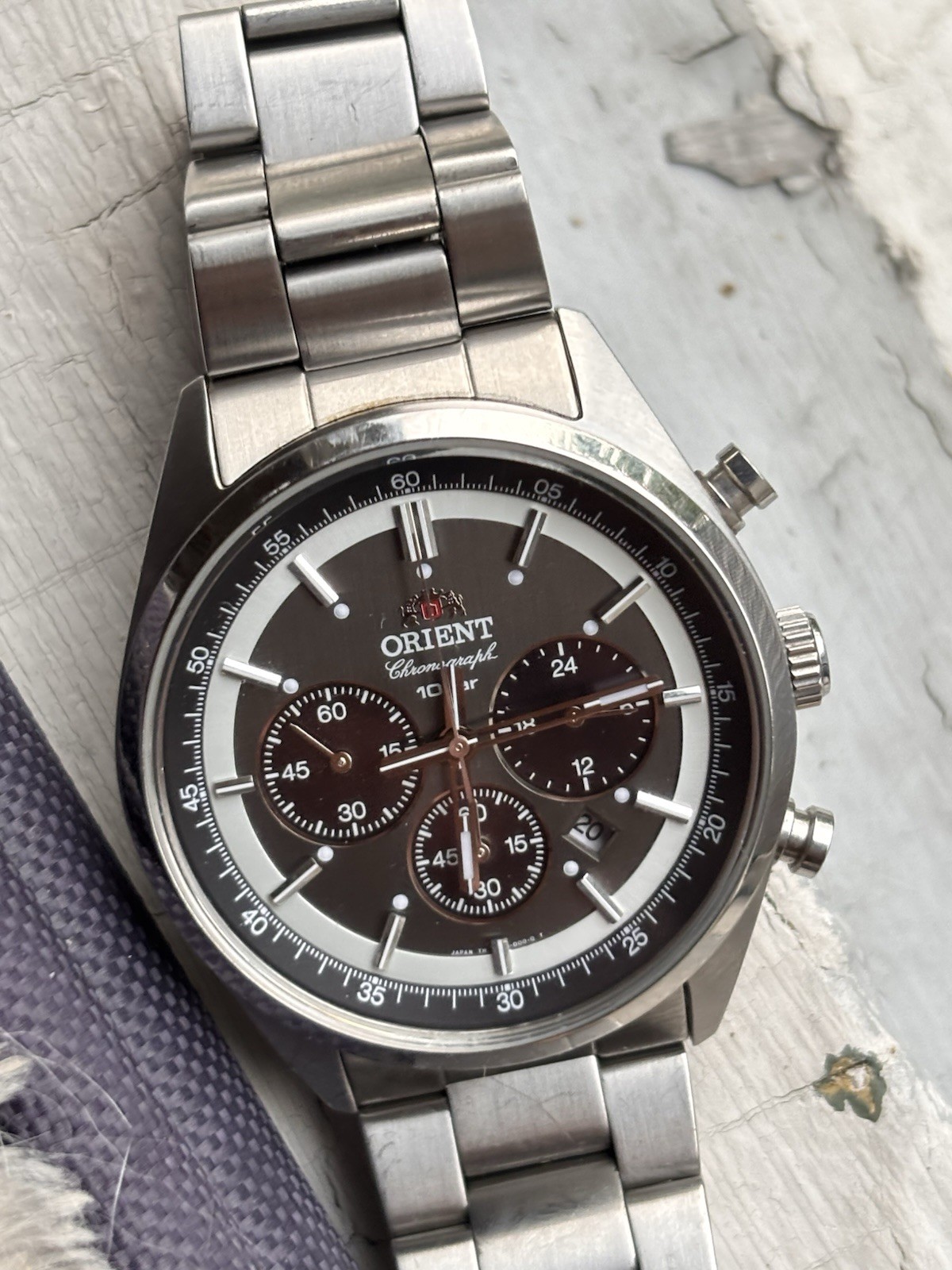 Orient Neo70\'s Horizon Solar Chronograph Gray Dial Men\'s Quartz Ticking As-Is Orient Neo70\'s Horizon Solar Chronograph Gray Dial Men\'s Quartz Ticking As-Is