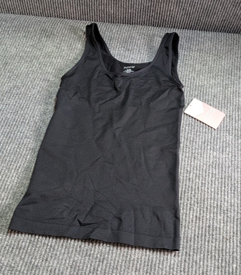 Yummie Lena Shaping Tank Black M/L Seamless Firm Tummy Control Shapewear Stretch