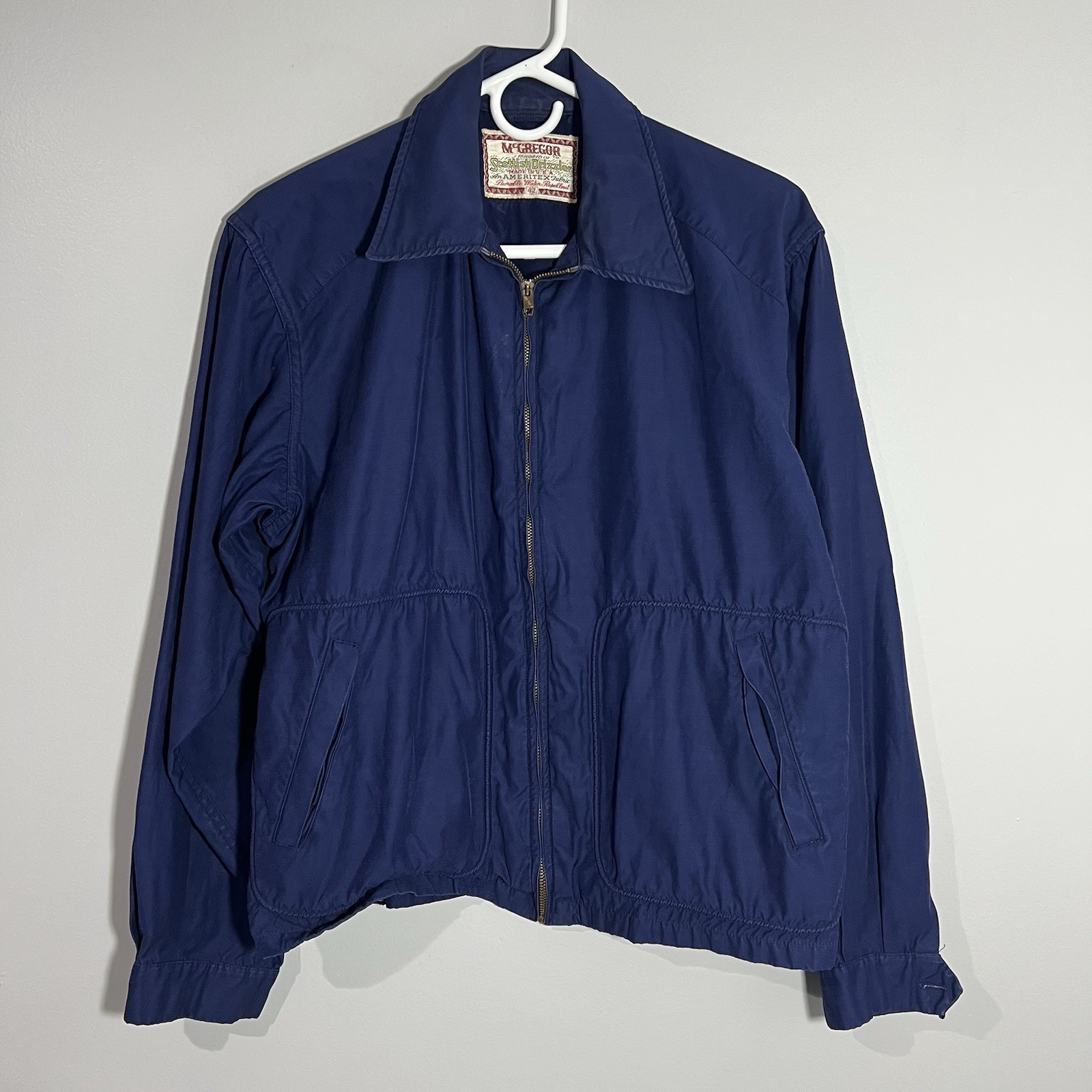 Vintage 1960s McGregor Blue Full Zip Scottish Drizzler Rain Jacket Mens Size 40 Vintage 1960s McGregor Blue Full Zip Scottish Drizzler Rain Jacket Mens Size 40