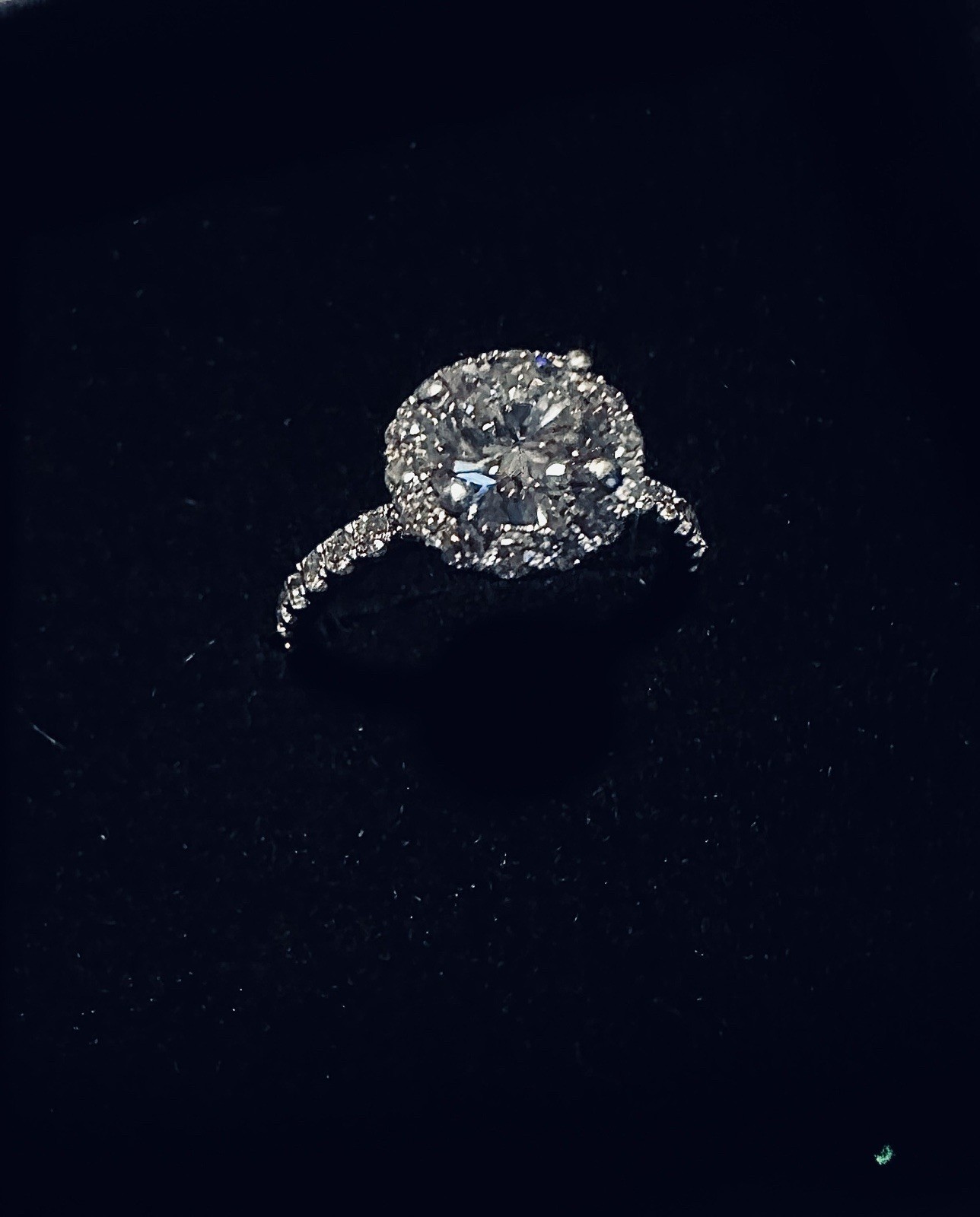 1.52 Carat Platinum Halo Diamond Engagement Ring