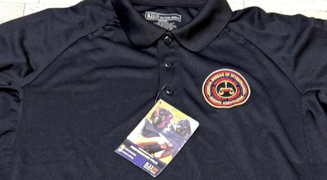 NWT 5.11 Tactical FBI National Academy Association Performance Polo Navy MEDIUM