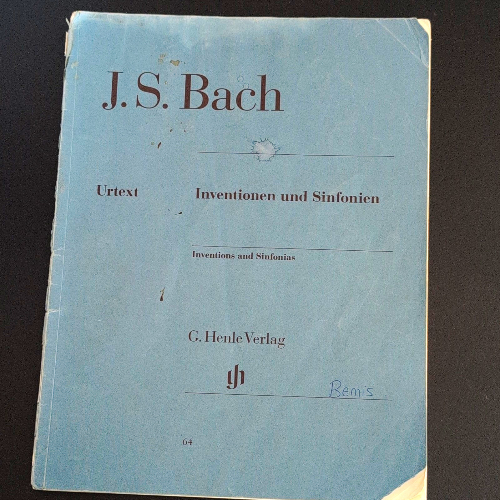 J.S. Bach Henle Urtext Inventions & Sinfonias Piano Sheet Music MPN 64