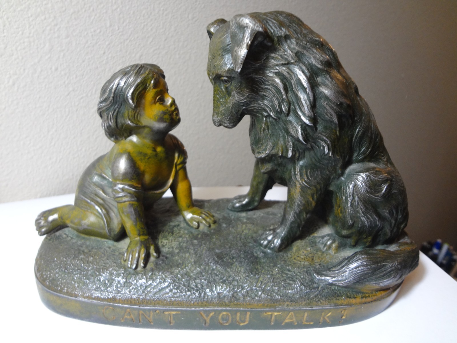 Beautiful Early Casting Baby & Collie Dog 'Can't You Talk?' See Description Beautiful Early Casting Baby & Collie Dog 'Can't You Talk?' See Description