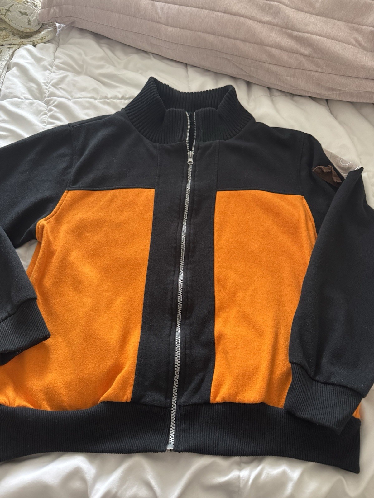 Vintage 2002 Naruto Shippuden Full Zip Sweatshirt Black/Orange Embroidered