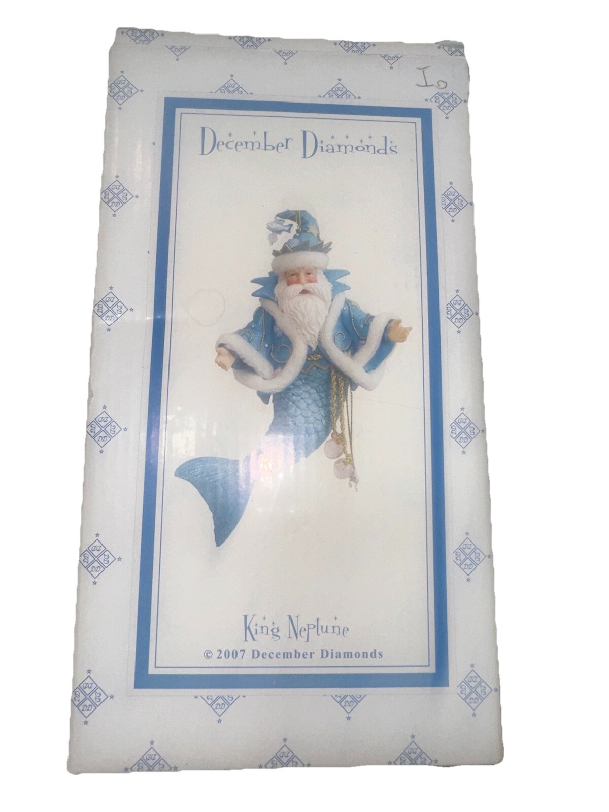 December Diamonds King Neptune Blue Sea Santa Merman Ornament 2007 Box Rare READ December Diamonds King Neptune Blue Sea Santa Merman Ornament 2007 Box Rare READ