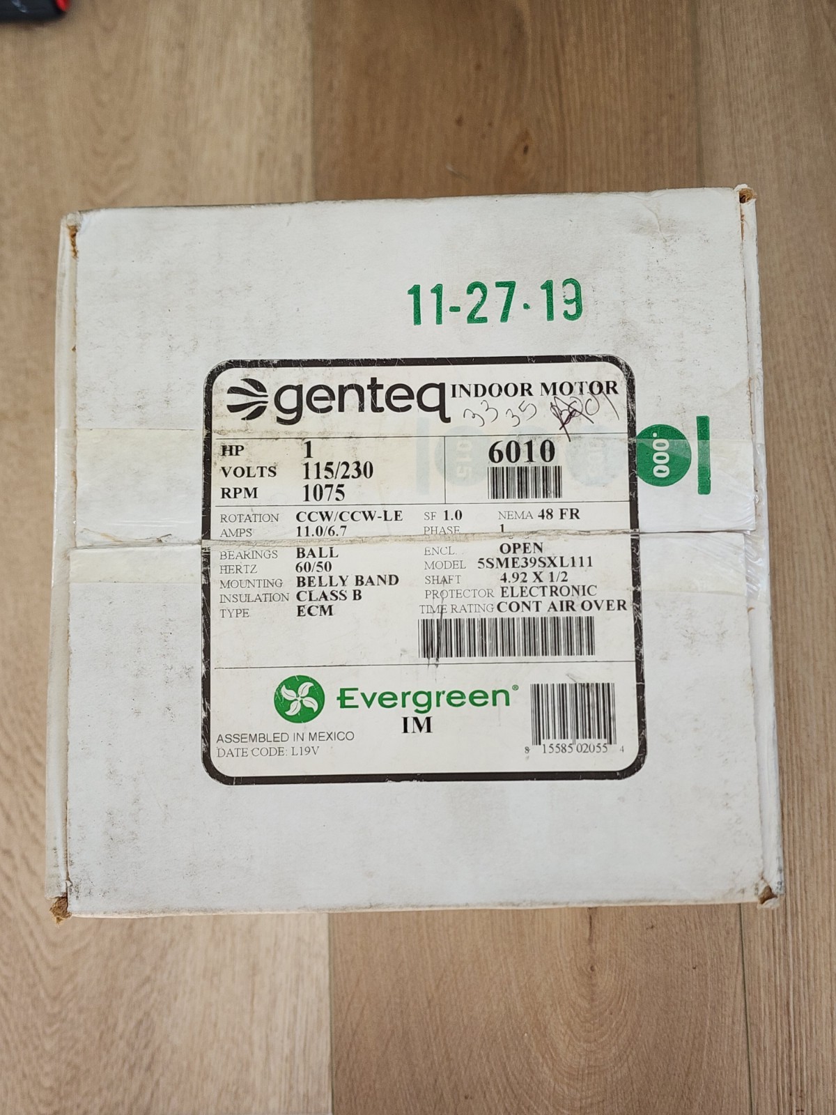 5SME39SXL111 WAG MTR EVERGREEN 3/4 - 1HP 115/230V