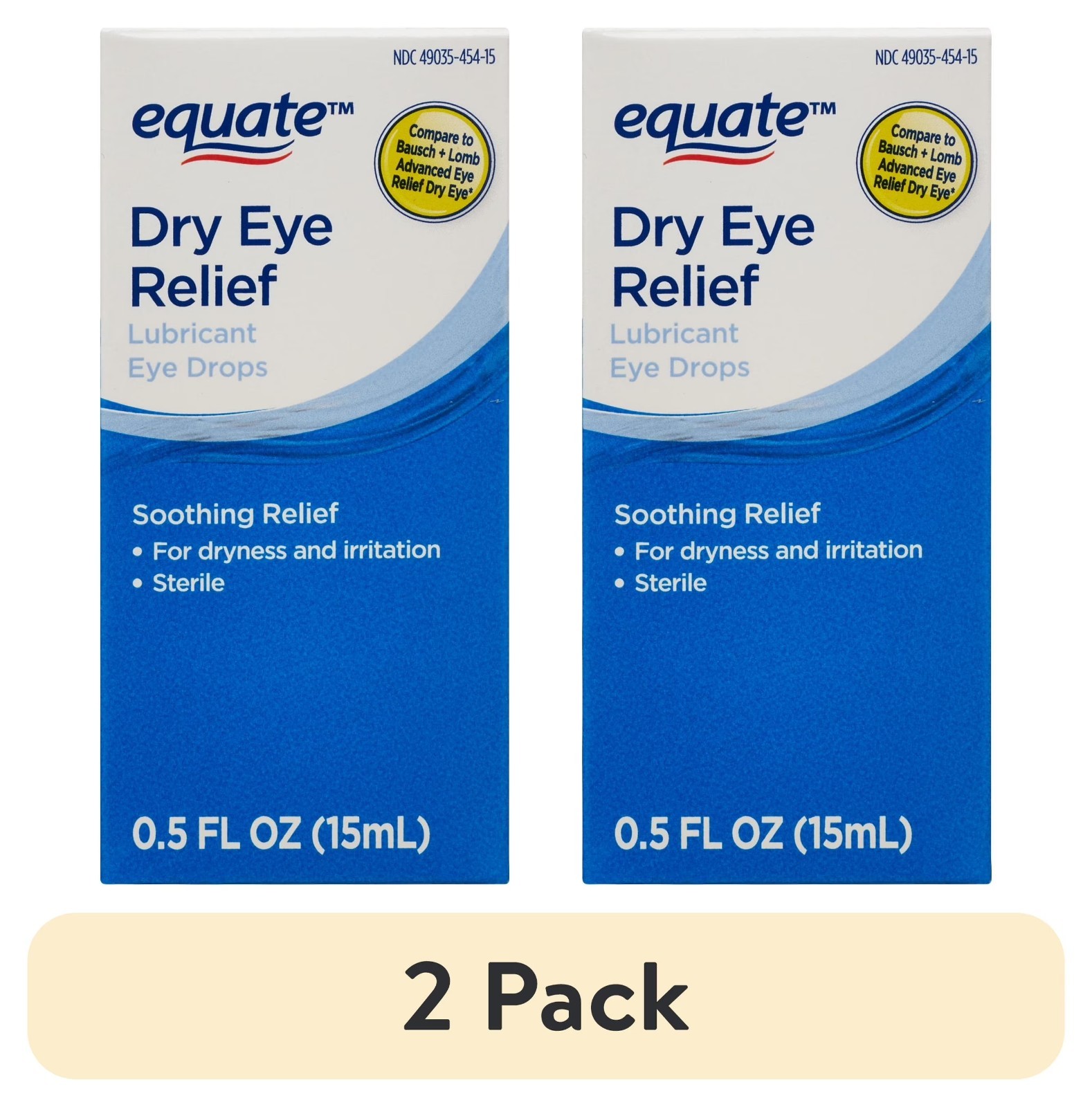 (2 Pack) Equate Dry Eye Relief Lubricant Eye Drops, 0.5 Fl Oz (2 Pack) Equate Dry Eye Relief Lubricant Eye Drops, 0.5 Fl Oz