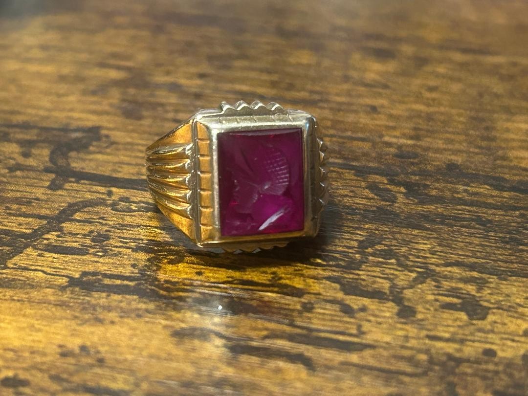 1930s 40s 10K Men Gold Carnelian Intaglio Ring Sz 8 Art Deco Vintage and Antique 1930s 40s 10K Men Gold Carnelian Intaglio Ring Sz 8 Art Deco Vintage and Antique