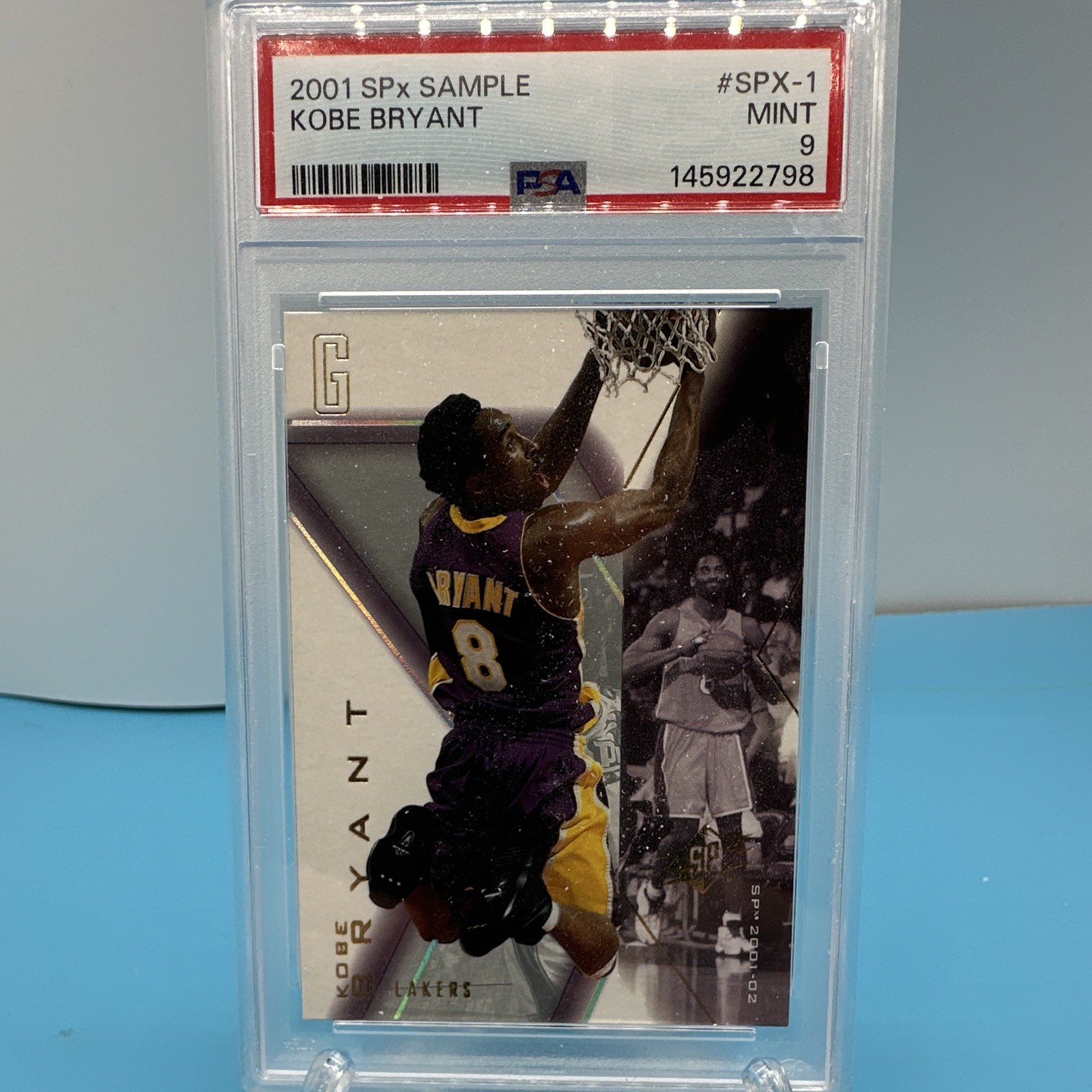 Upper Deck 2001-02 SPx Sample Kobe Bryant Lakers #SPX-1 PSA 9 Graded Card