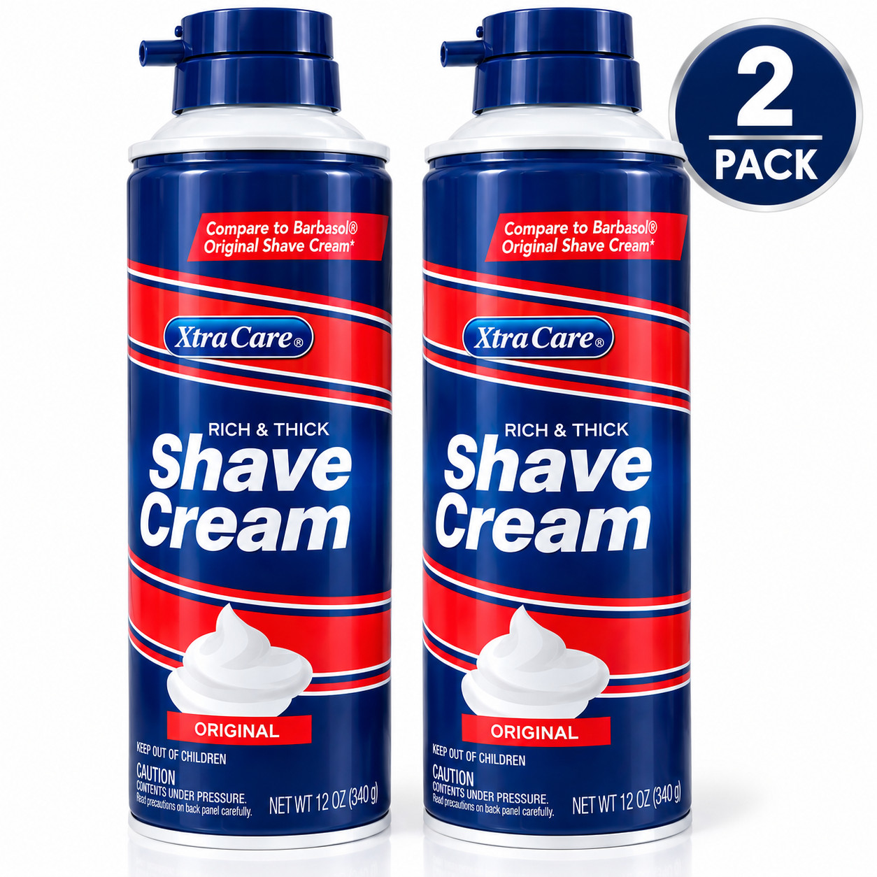 XtraCare Rich & Thick Shave Cream – Original – 12 oz Each – 2 Pack