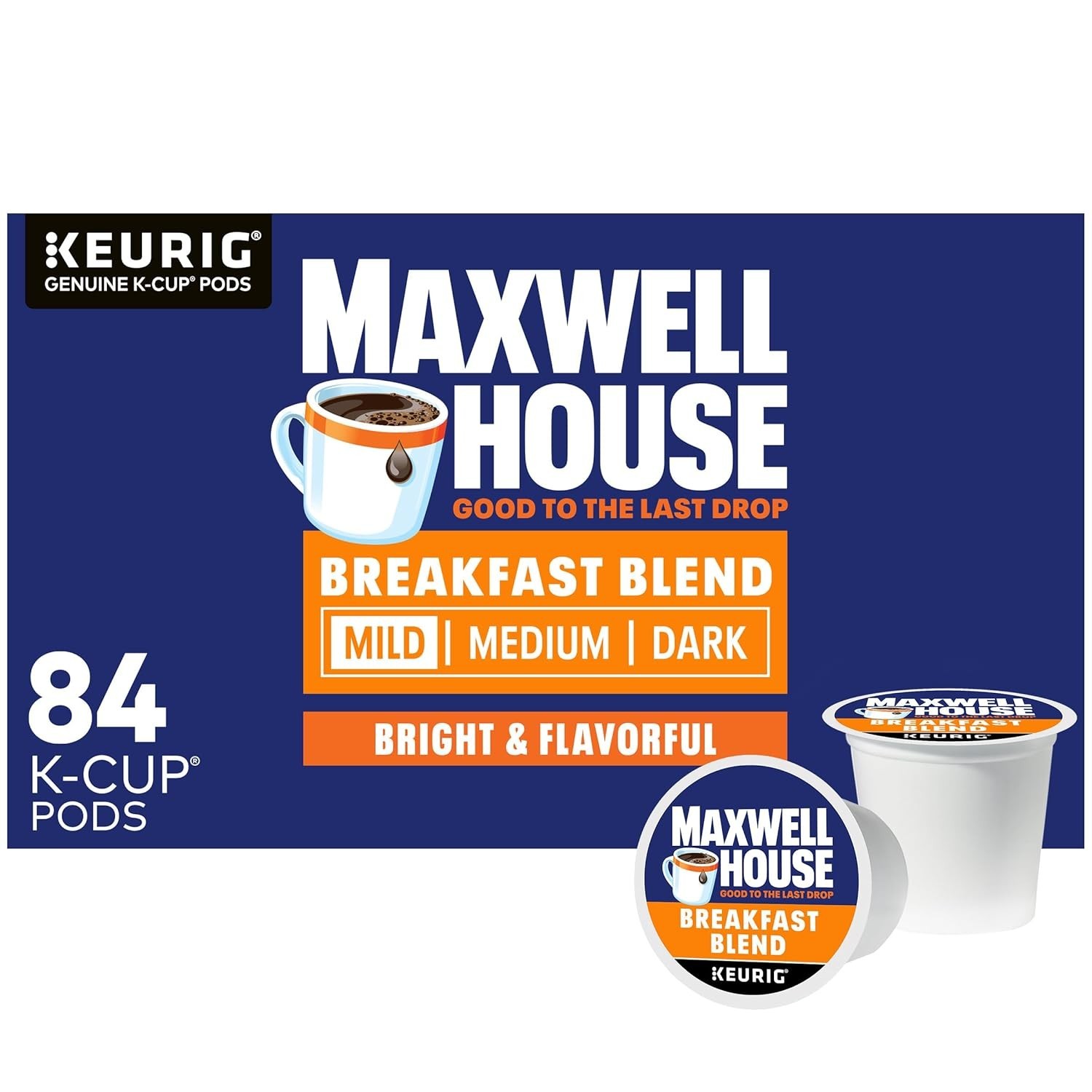 Maxwell House Breakfast Blend Mild Roast K-Cup Coffee Pods, 84 ct Box Maxwell House Breakfast Blend Mild Roast K-Cup Coffee Pods, 84 ct Box