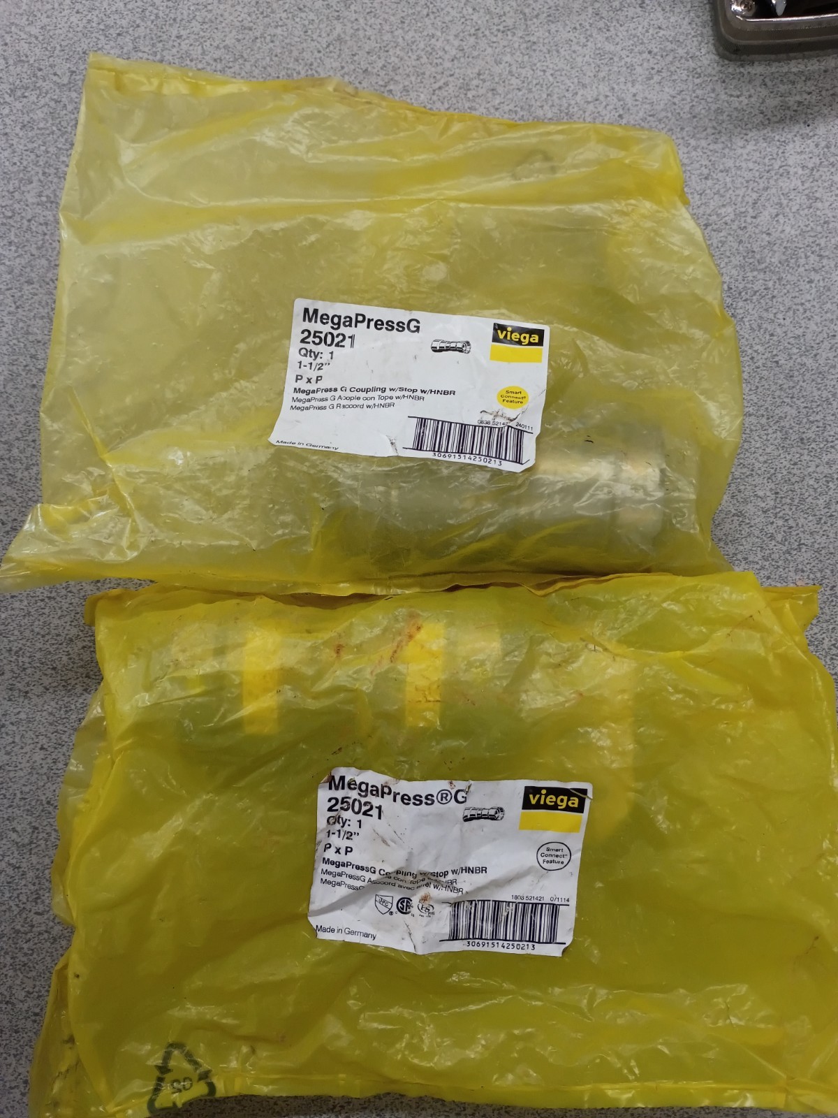 (2) VIEGA MEGAPRESSG gas 25021 1-1/2\