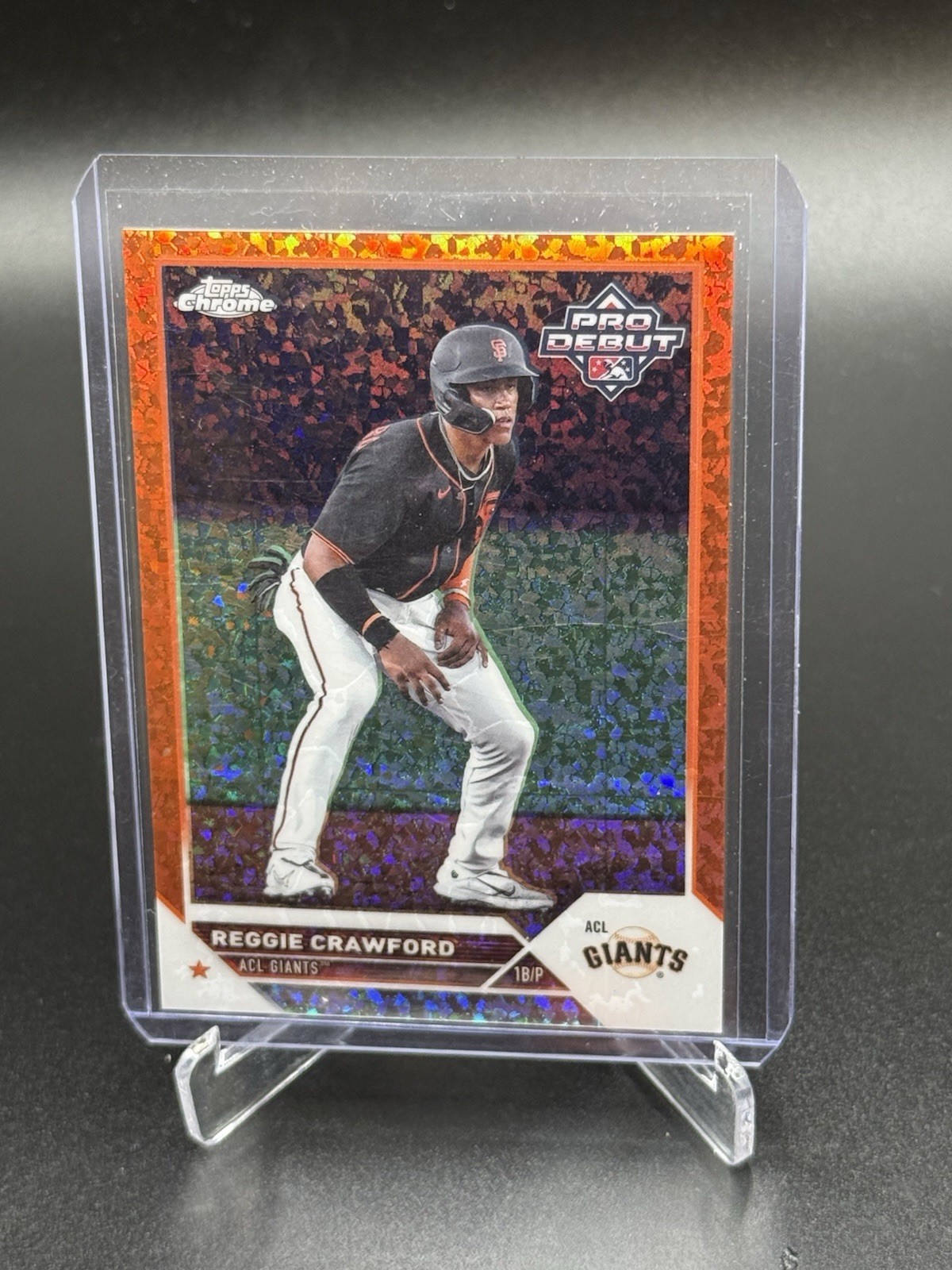 2023 Topps Pro Debut Chrome Reggie Crawford Orange Mini Diamond  /25 Giants 