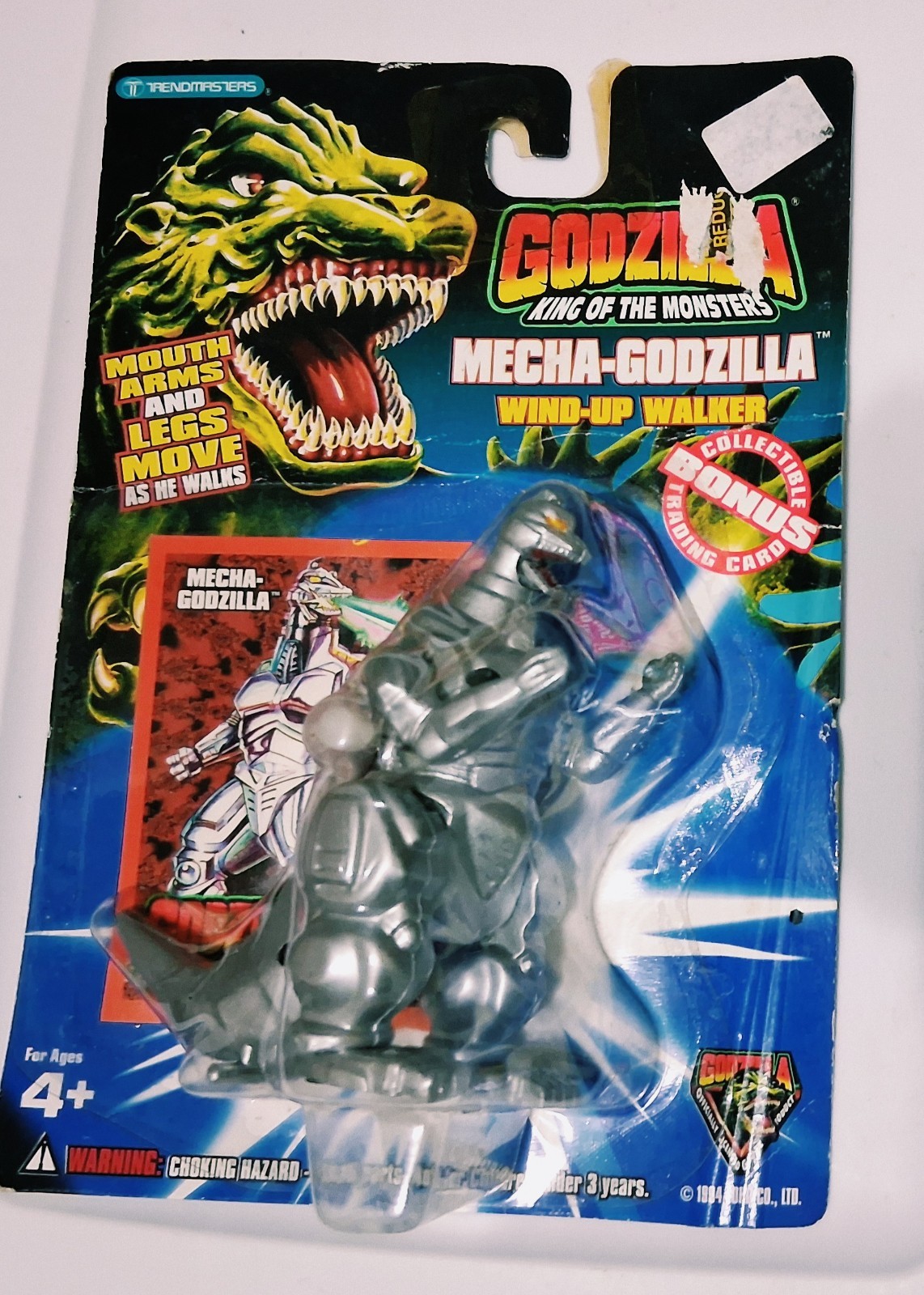 1994 Vtg New Wind-Up Walker Mecha - Godzilla Silver Walking Figure Trendmasters 1994 Vtg New Wind-Up Walker Mecha - Godzilla Silver Walking Figure Trendmasters