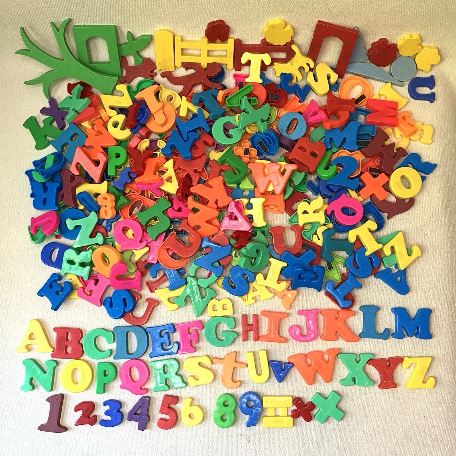 Magnetic Alphabet Letters, Shapes, Numbers Vintage & Modern - Mixed Lot Of 470