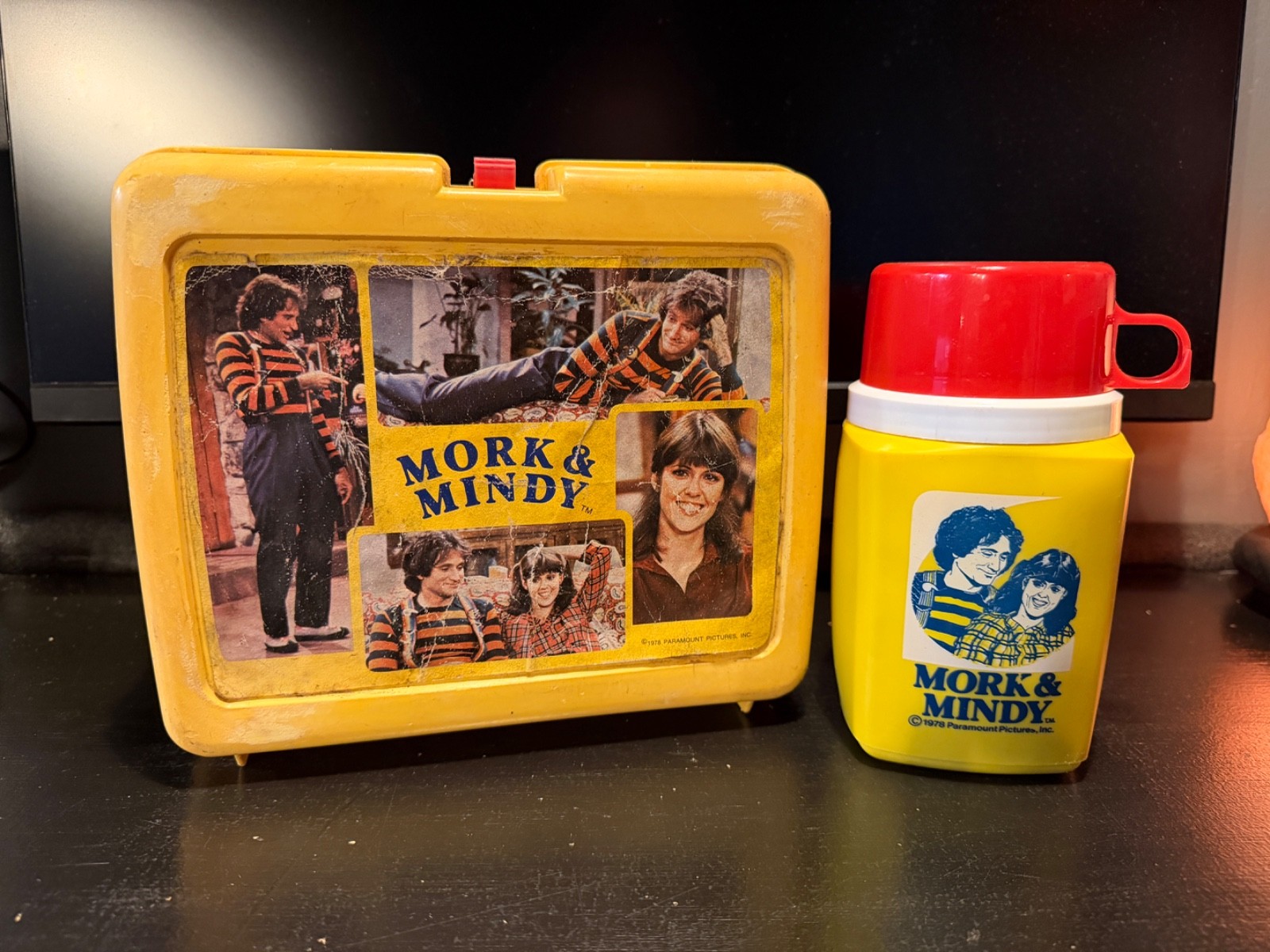 Vintage 1978 Mork & Mindy Plastic Lunchbox & Thermos Set Vintage 1978 Mork & Mindy Plastic Lunchbox & Thermos Set