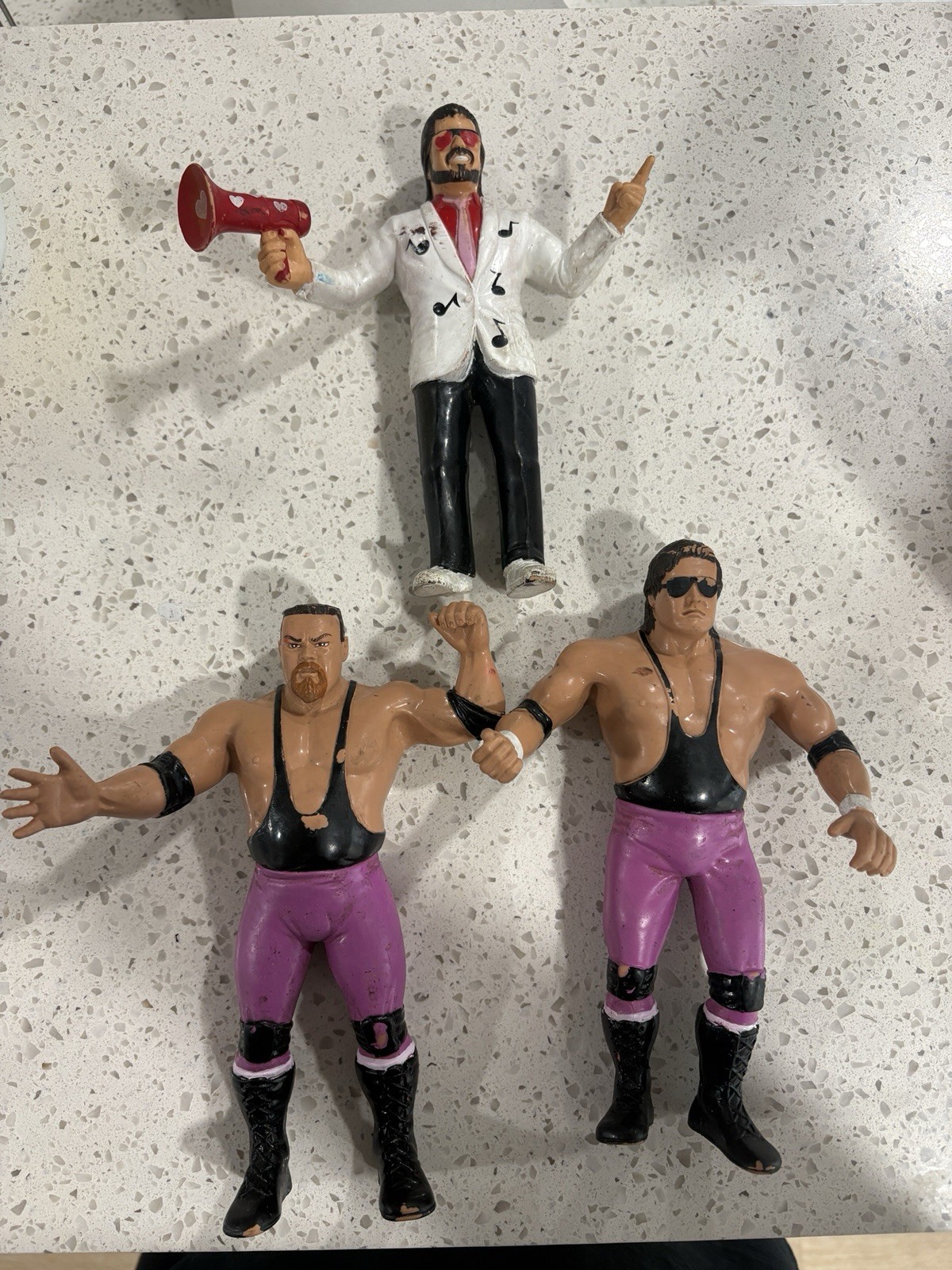 Hart Foundation-LJN WWF Bret Hart Jim Neidhart Jimmy Hart Figures Vintage & RARE