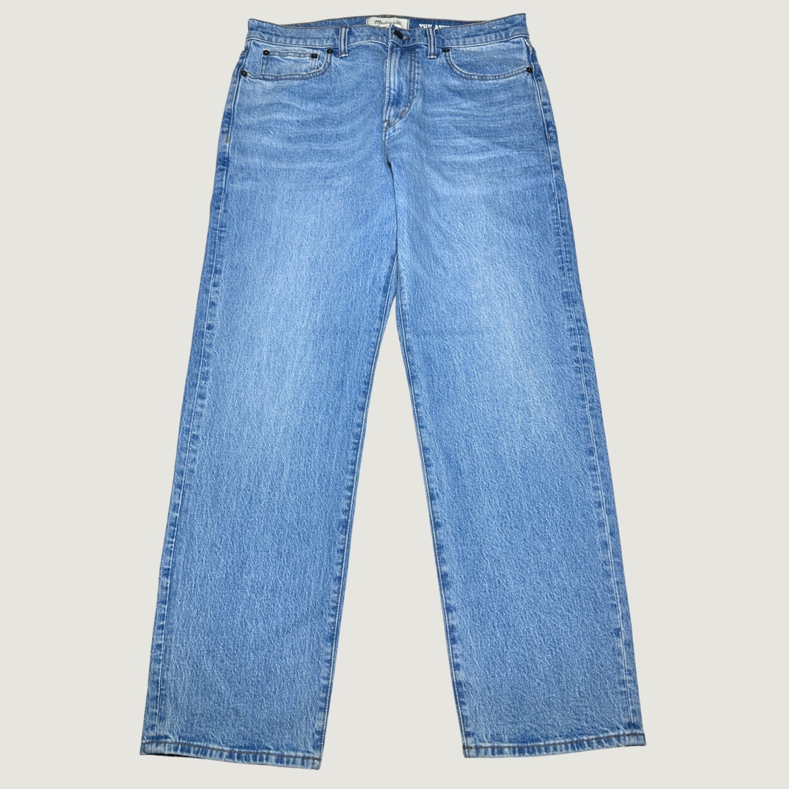 NEW Madewell The Athletic 1991 Straight Jeans Men 32x30 Stretch Denim Light Wash