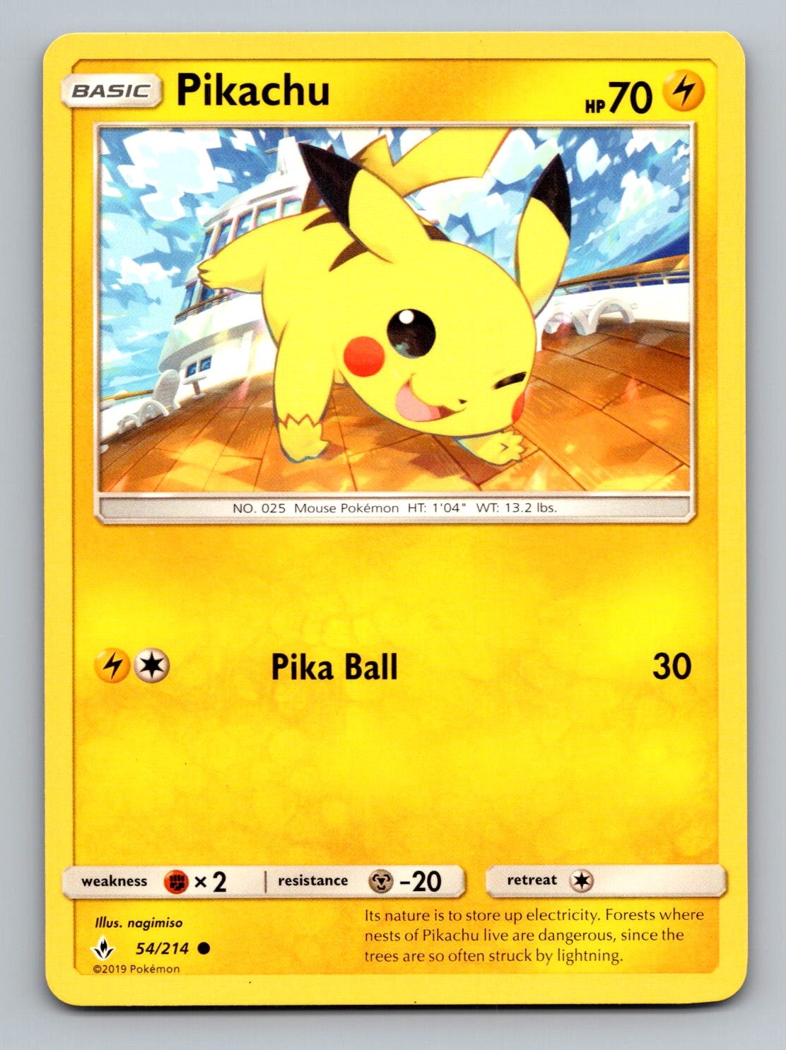 Pikachu 54/214 Common Unbroken Bonds Pokemon Lightly Played Pikachu 54/214 Common Unbroken Bonds Pokemon Lightly Played