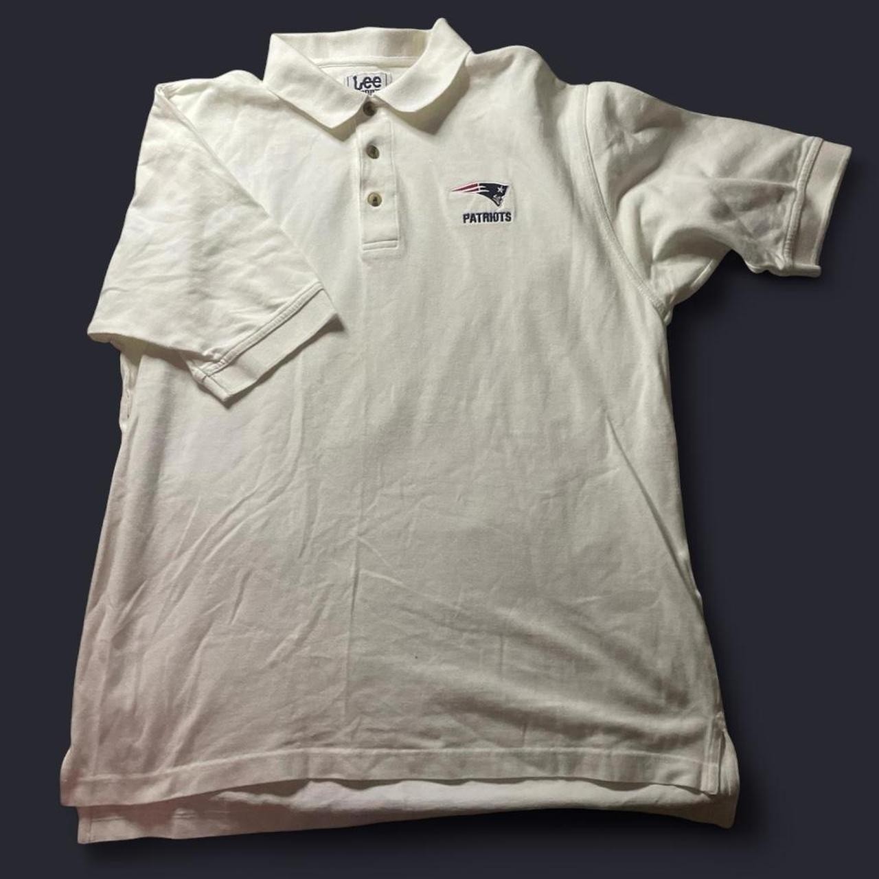 Vintage / Rare Lee Sport USA Made New England Patriots Polo Shirt Medium White Vintage / Rare Lee Sport USA Made New England Patriots Polo Shirt Medium White