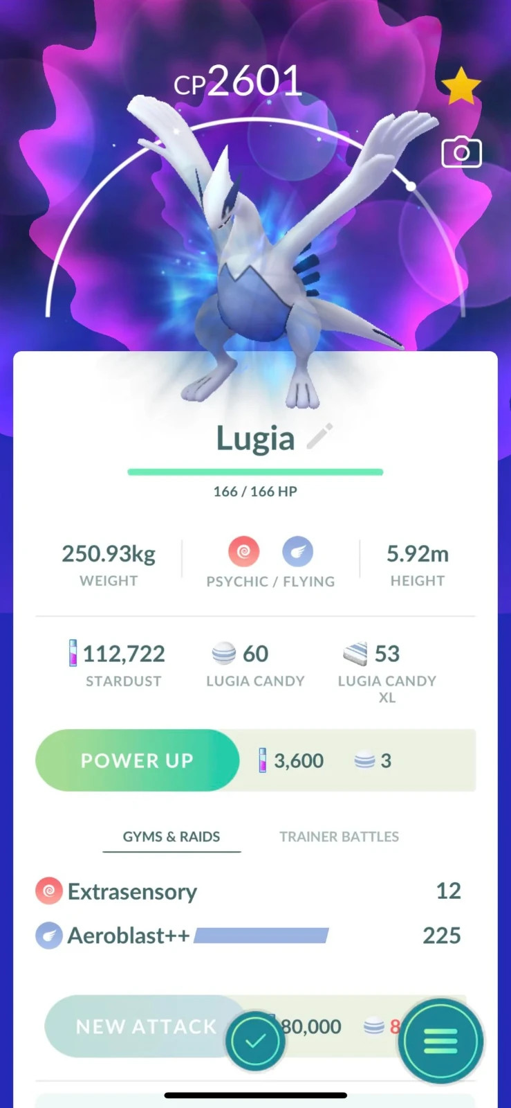 Rare APEX LUGIA Pokémon - Aeroblast++ Legacy - GO