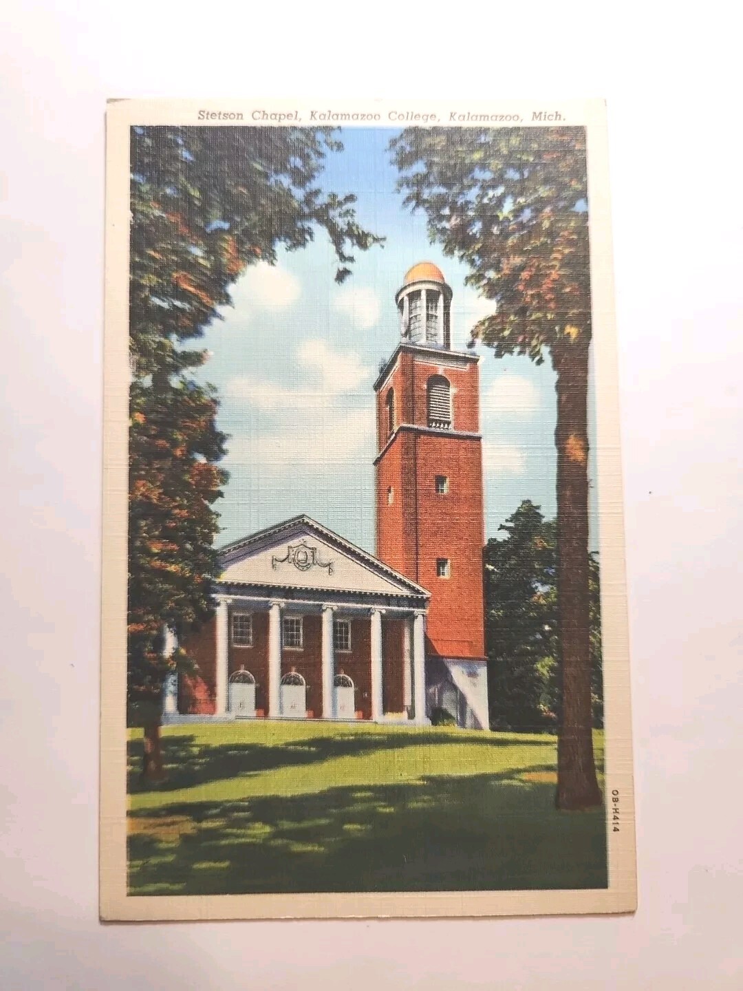 Postcard Vintage Stetson Chapel,  Kalamazoo College c1952 A523