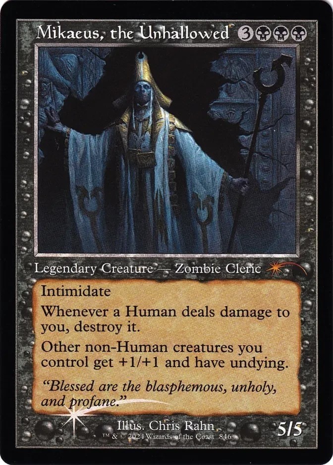 Mikaeus, the Unhallowed (Retro Frame) Foil Secret Lair Drop Playtest Card