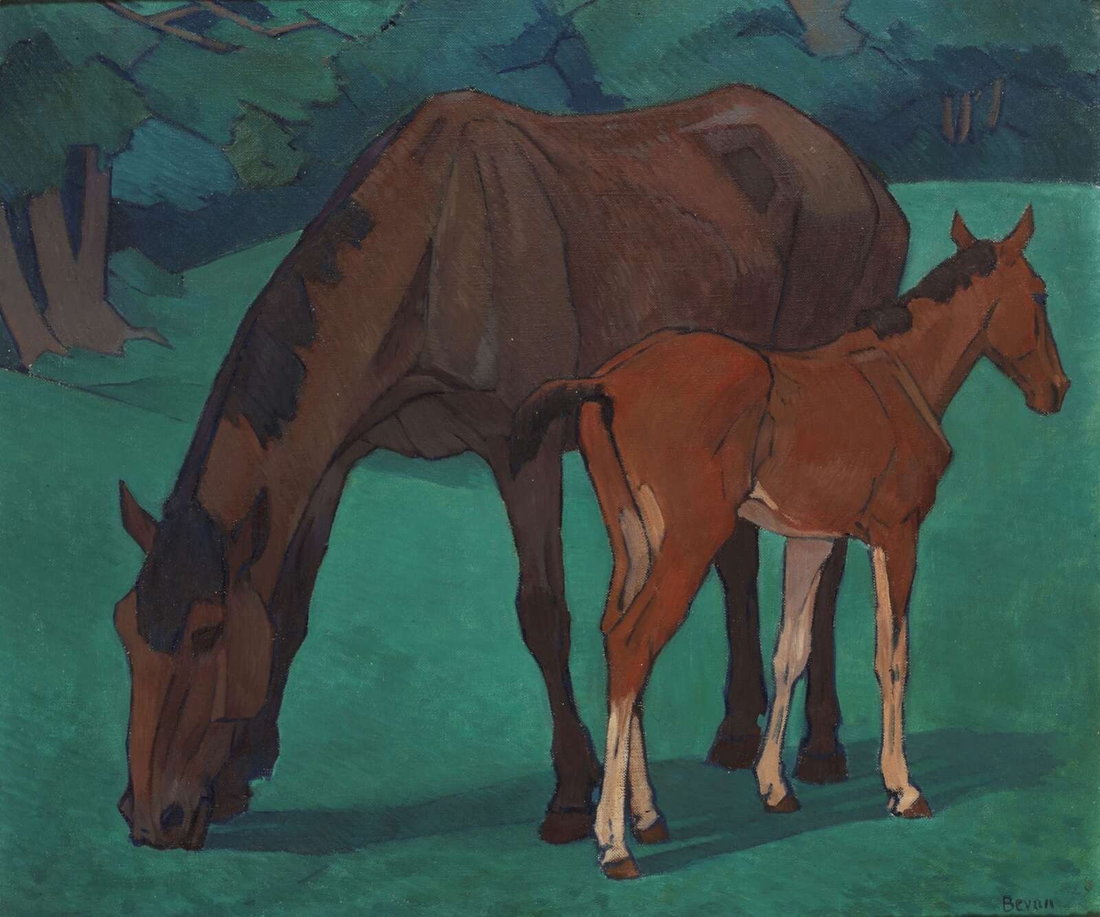 Robert Bevan Mare and Foal 1917 British Modern Art Horse Painting