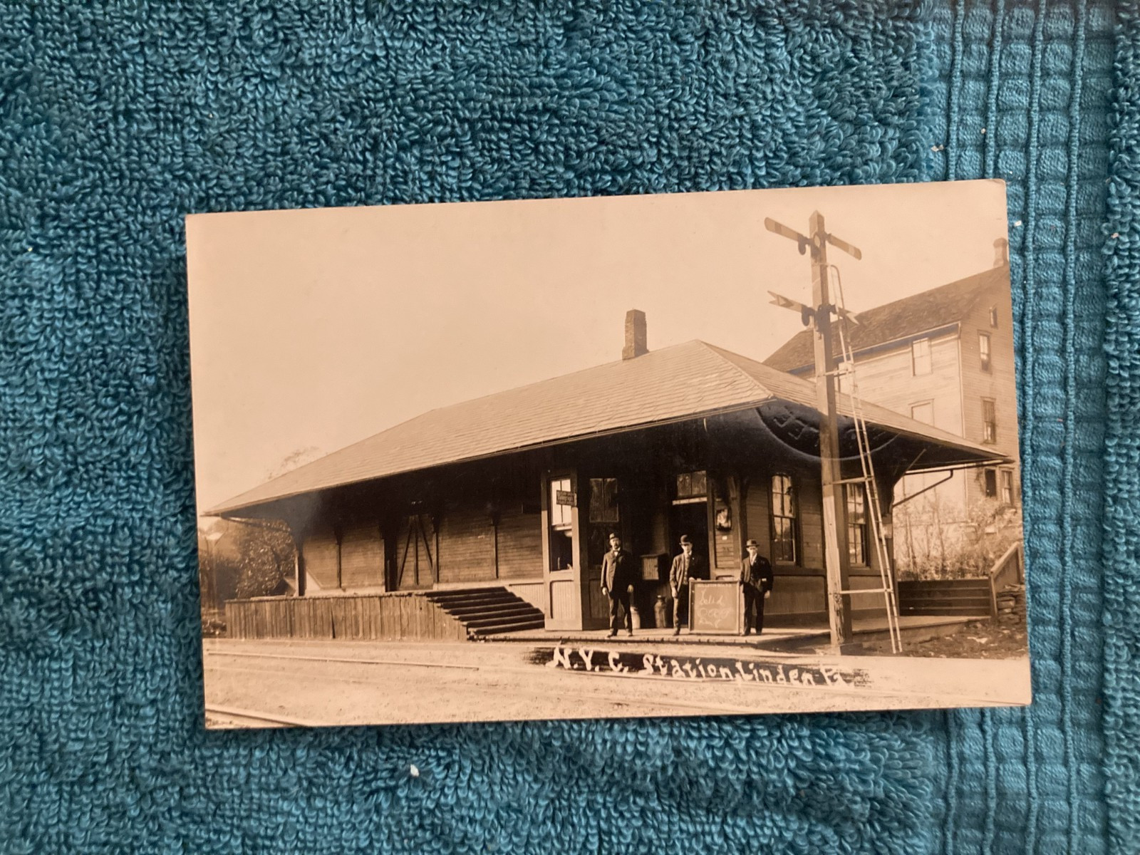RPPC Linden Pennsylvania Railroad Station Train Depot Unposted c1910