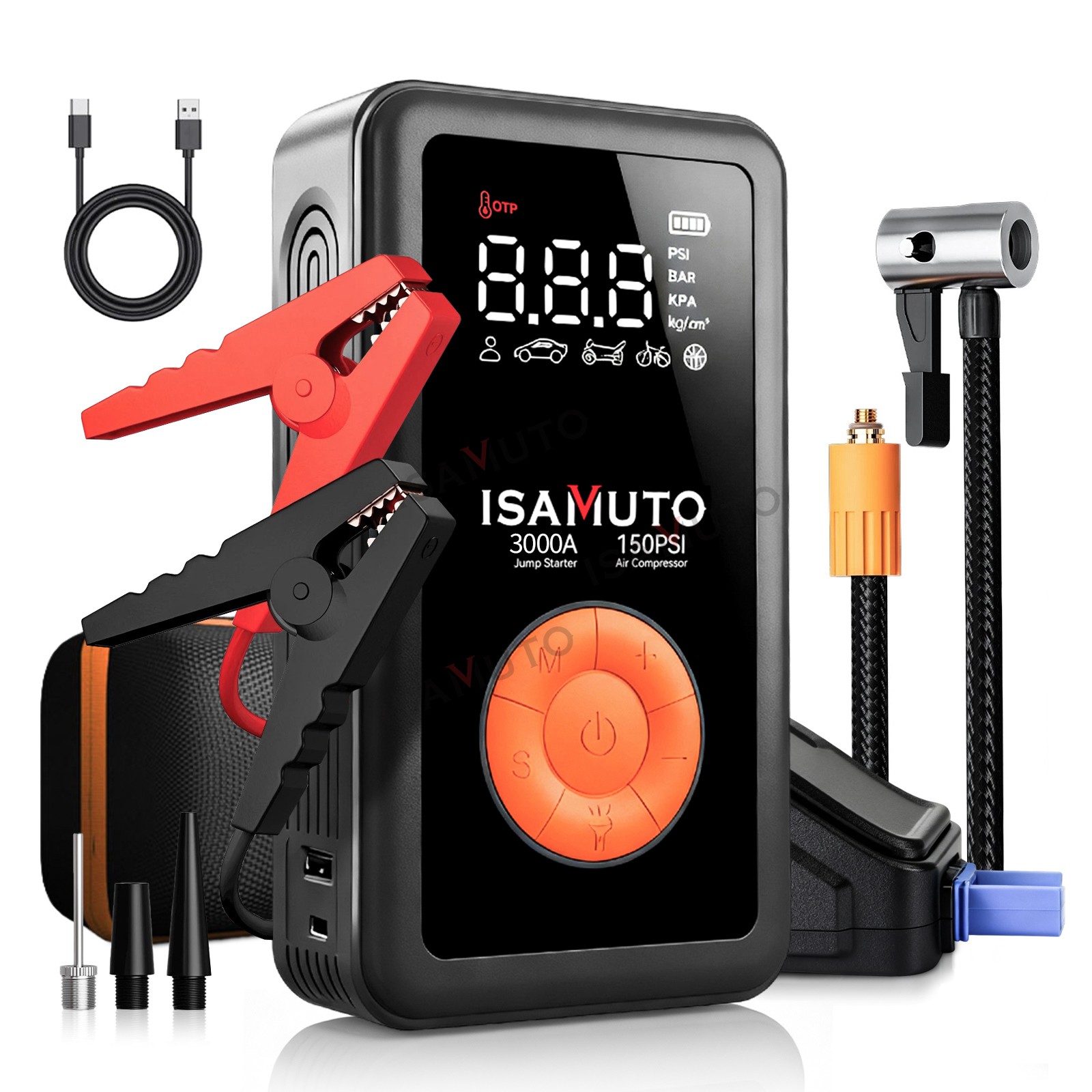 12000mAh 3000A Arrancador Cargador De Bateria Portatil Para Auto Carro Coche