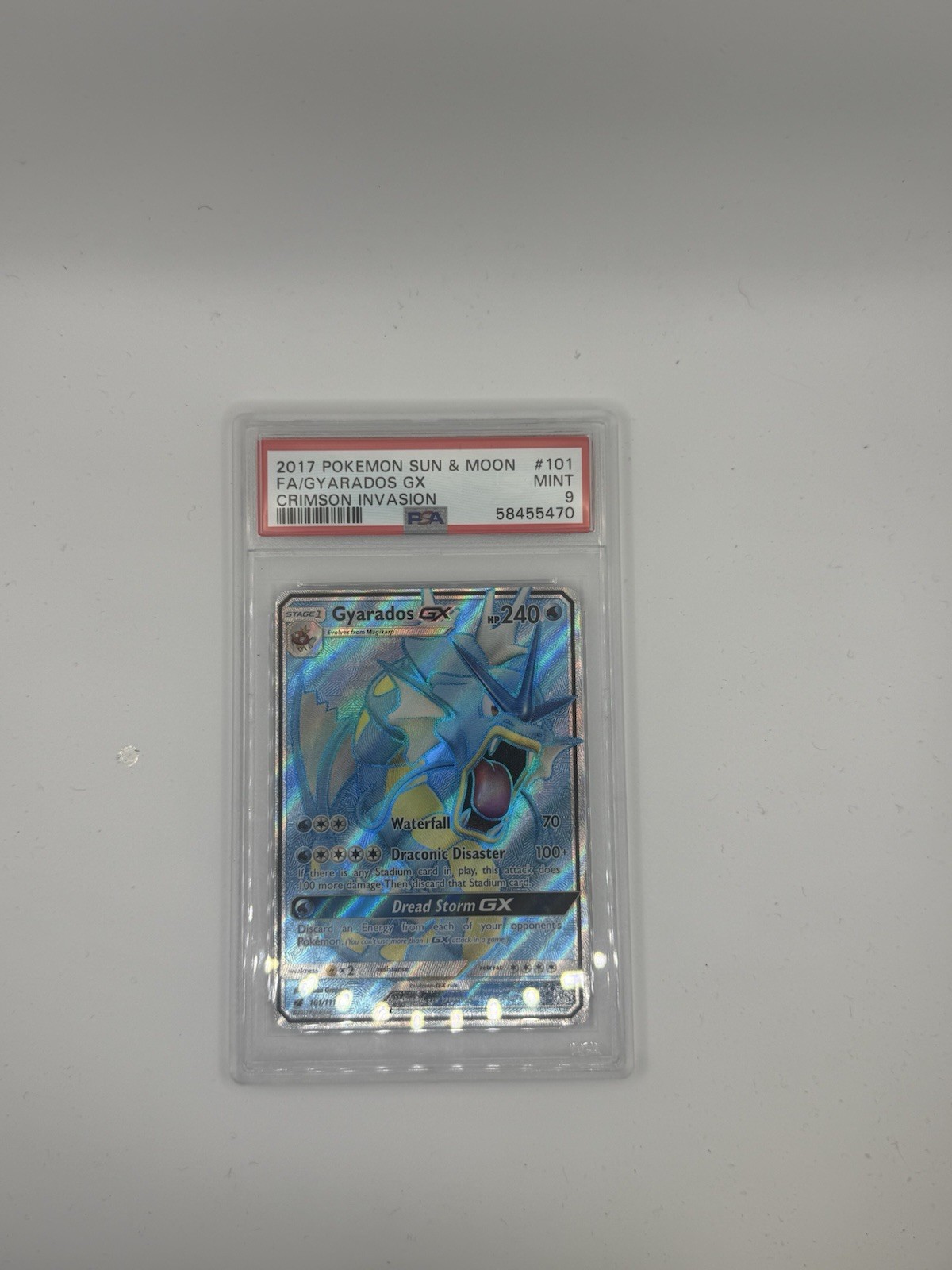 Pokemon Gyarados GX Full Art Holo PSA 9 2017 Crimson Invasion 101/111 Pokemon Gyarados GX Full Art Holo PSA 9 2017 Crimson Invasion 101/111