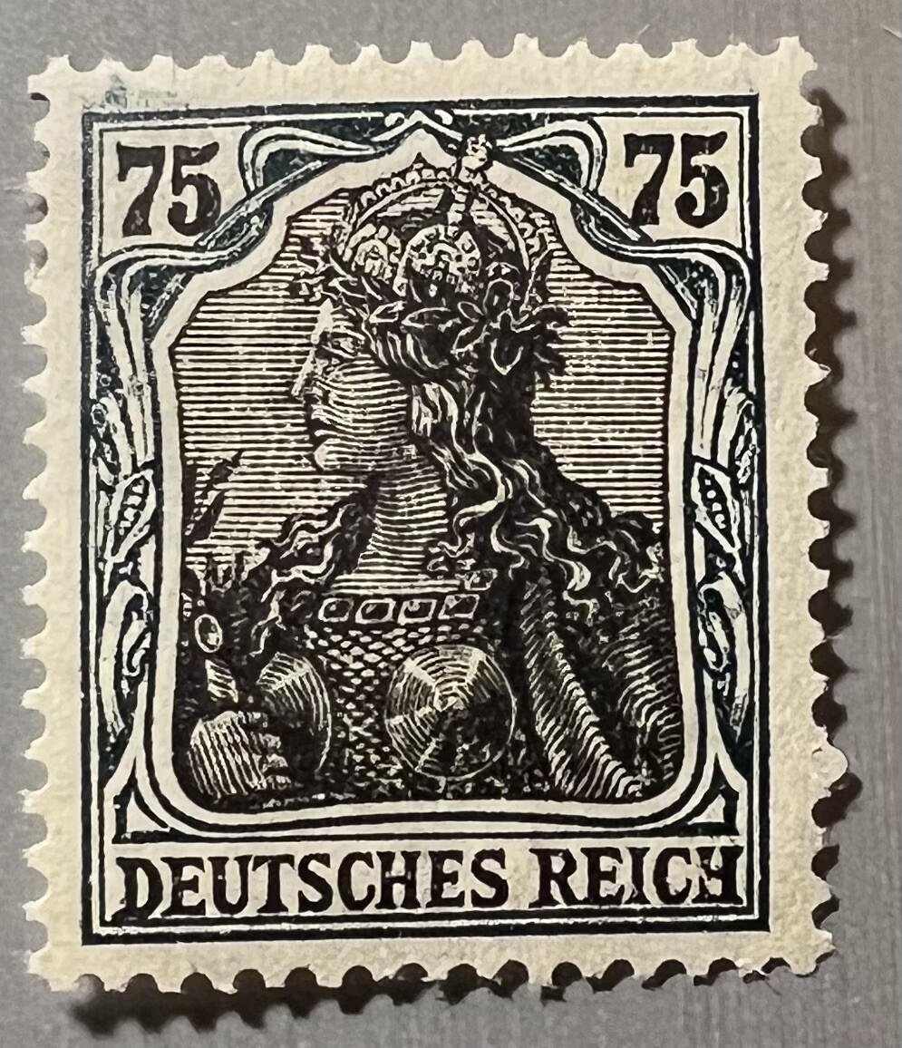 GERMANY - 1918-19 DEUTCHES REICH 75 PFENNIG STAMP MNH OG