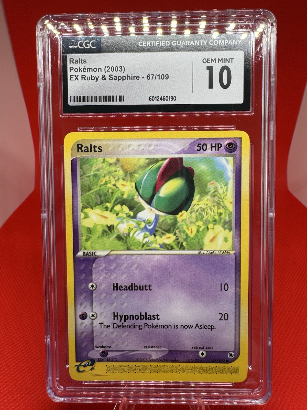 RALTS 67/109- EX Ruby & Sapphire -CGC GEM MINT 10- Pokemon 2003 TCG -LOW POP /25