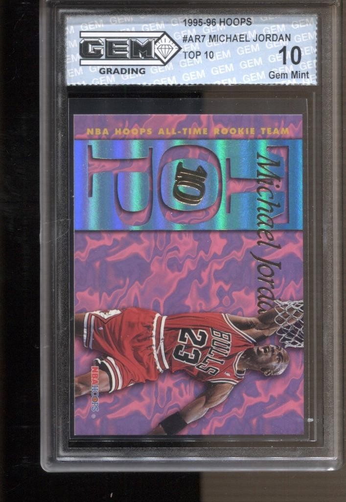 1995-96 Michael Jordan Hoops Top 10 #AR7 Gem Mint 10 Chicago Bulls GOAT