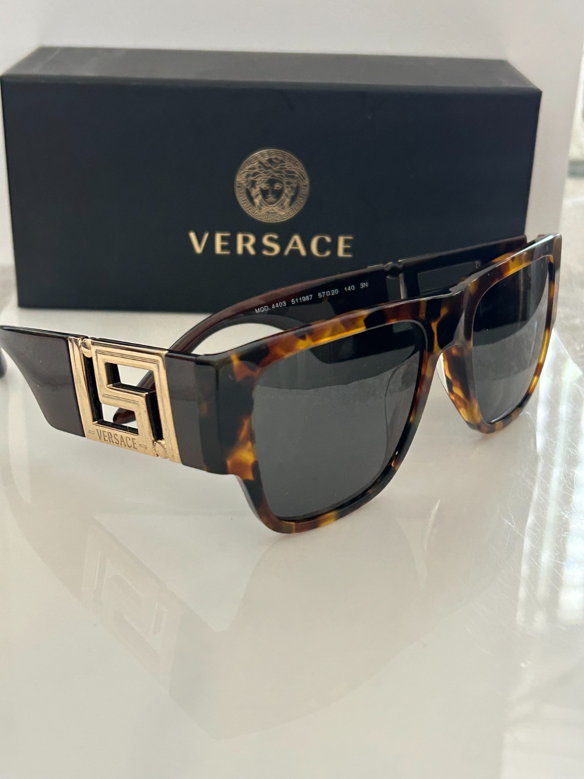 NEW: VERSACE Sunglass 4403 Havana Brown Frame/Grey Lenses/Never Worn 100% Auth