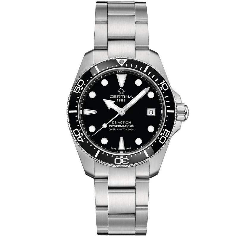 Certina DS Action Diver 38mm Powermatic 80 Black Dial Men's Watch C0488071105100 Certina DS Action Diver 38mm Powermatic 80 Black Dial Men's Watch C0488071105100