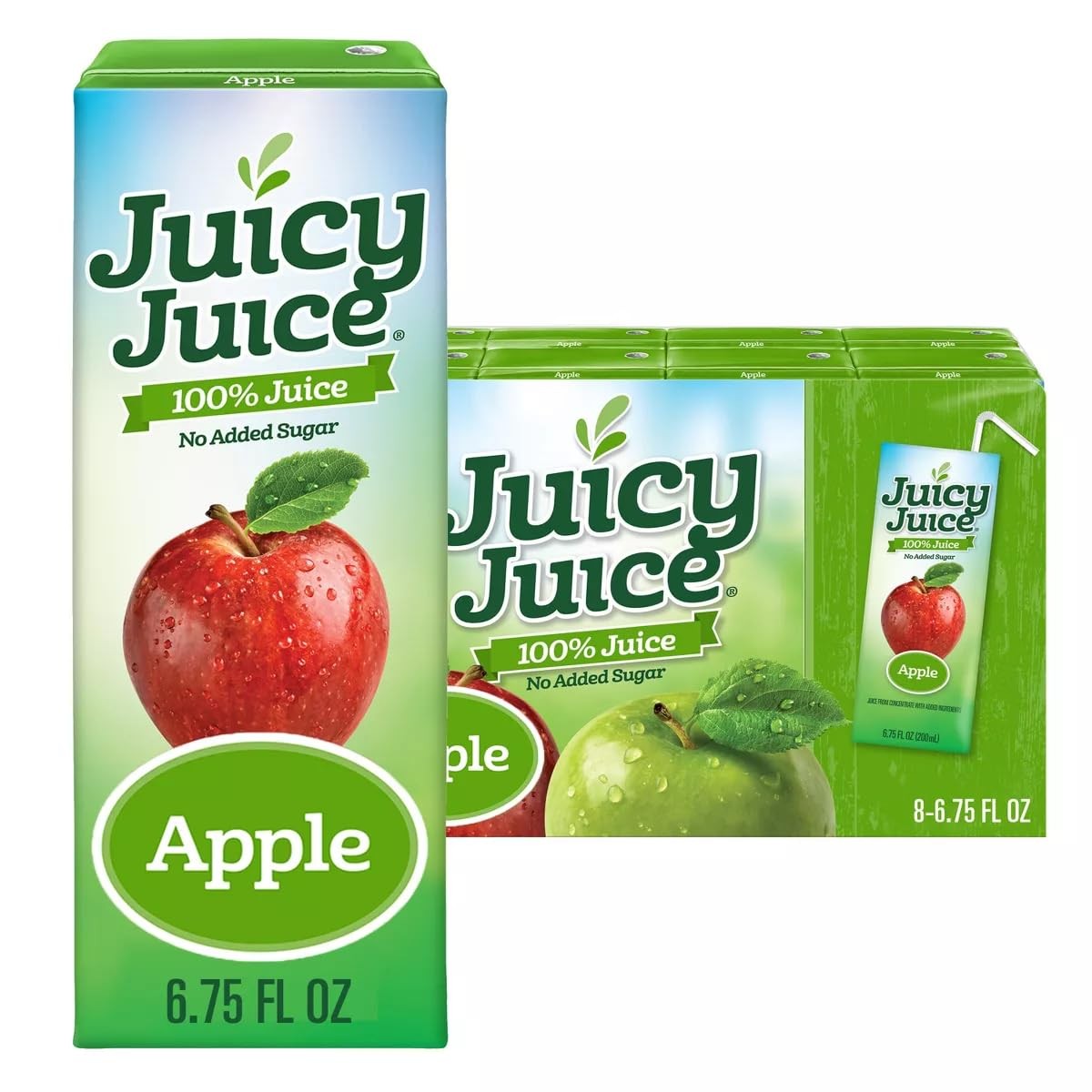Juicy Juice Apple Juice Single Serve Slim, 54 Fluid Ounce, 8 Per Pack - 4 Packs