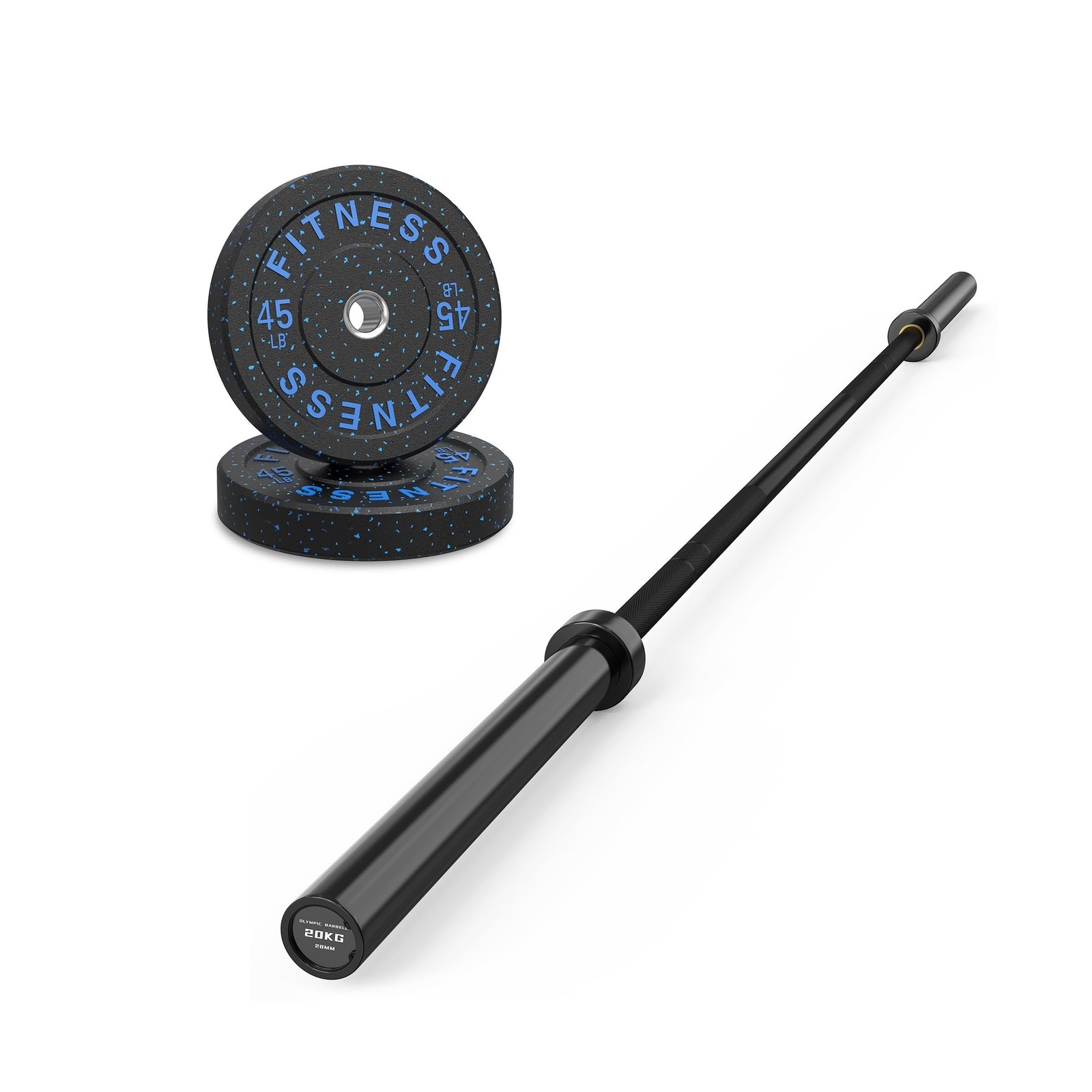 HANDBODE Olympic High-Bounce Bumper Plates Barbell Weights Set 2 - Inch with ...