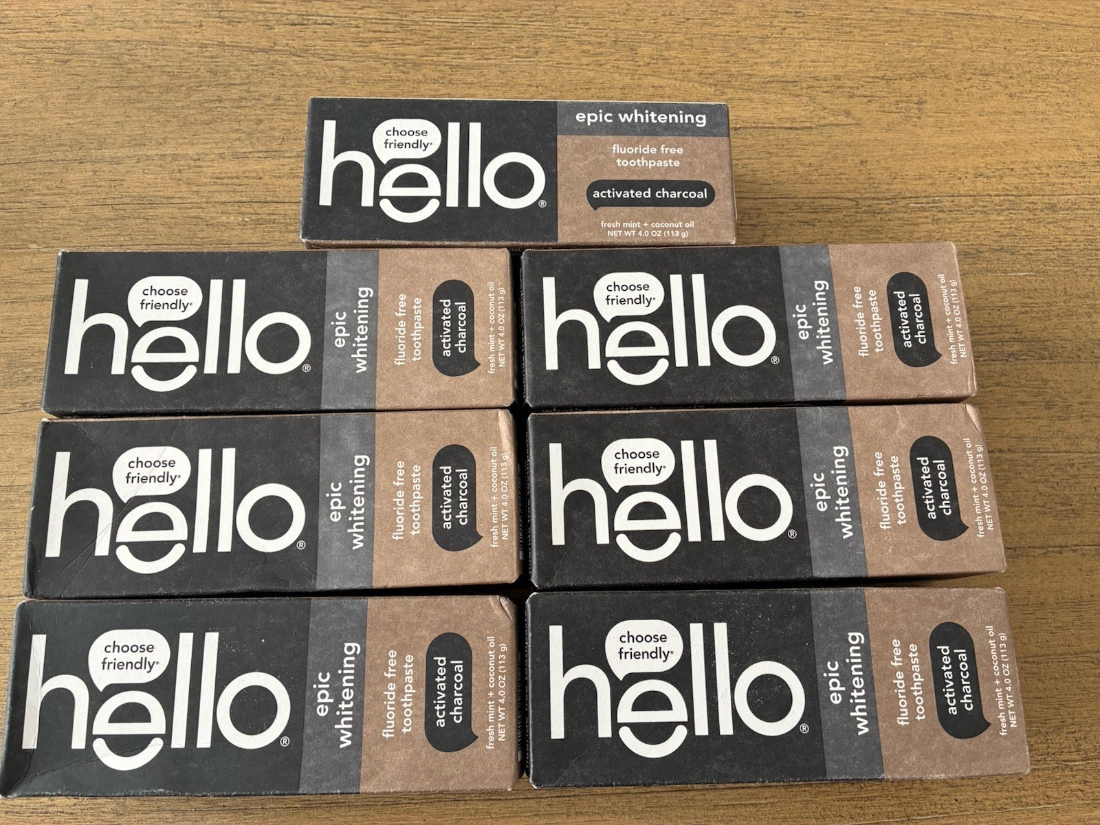 3 hello Epic Whitening Charcoal Fluoride Free Black Mint & Coconut Exp: 2028 NEW