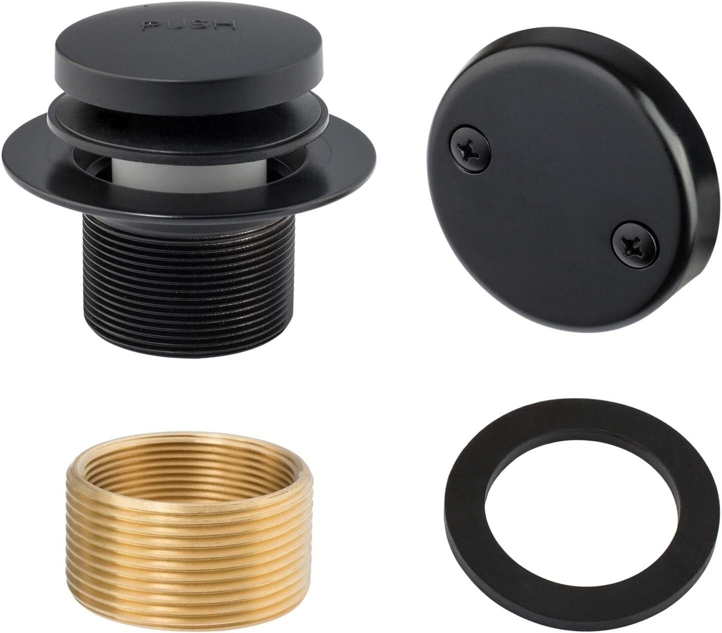 Artiwell Tip-Toe Bath Tub Trim Set w/ Two-Hole Overflow Faceplate - Matte Black Artiwell Tip-Toe Bath Tub Trim Set w/ Two-Hole Overflow Faceplate - Matte Black