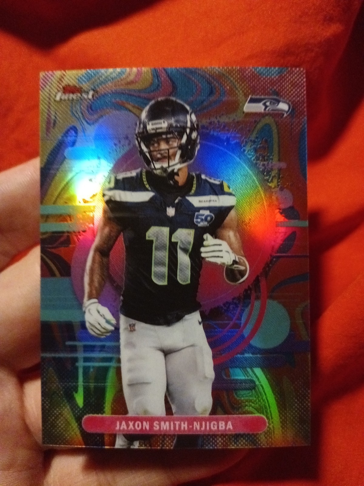 2025 Topps Finest Jaxon Smith-Njigba Uncommon Oil-Spill SSP Case Hit #177 Minty